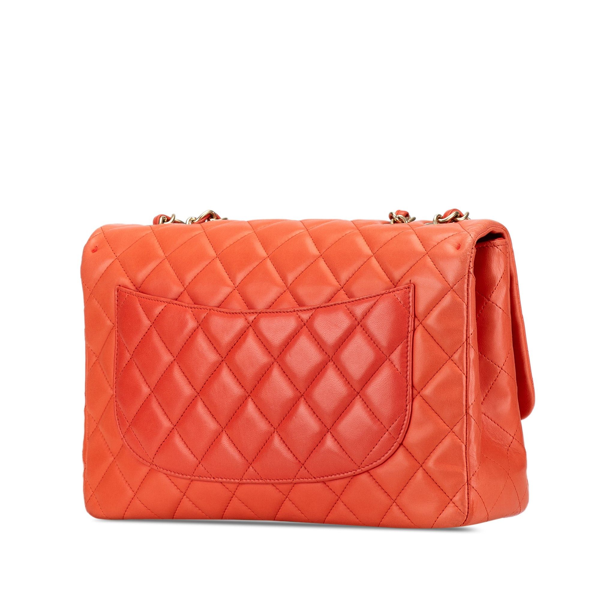 Chanel Chanel Jumbo Classic Lambskin Single Flap Orange Size ONE SIZE - 2 Thumbnail
