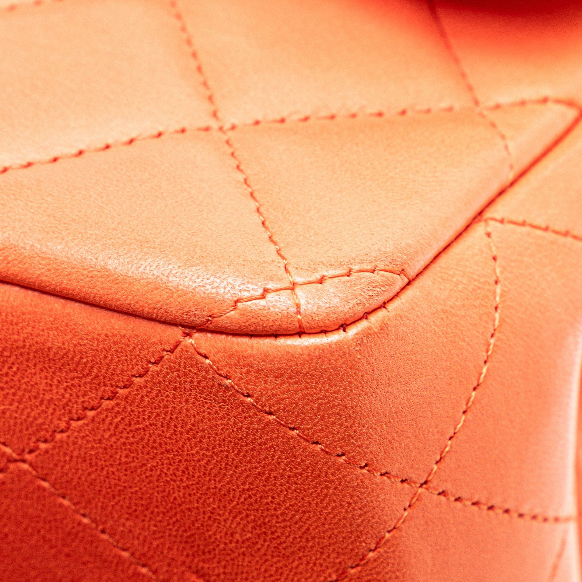 Chanel Chanel Jumbo Classic Lambskin Single Flap Orange Size ONE SIZE - 9 Thumbnail