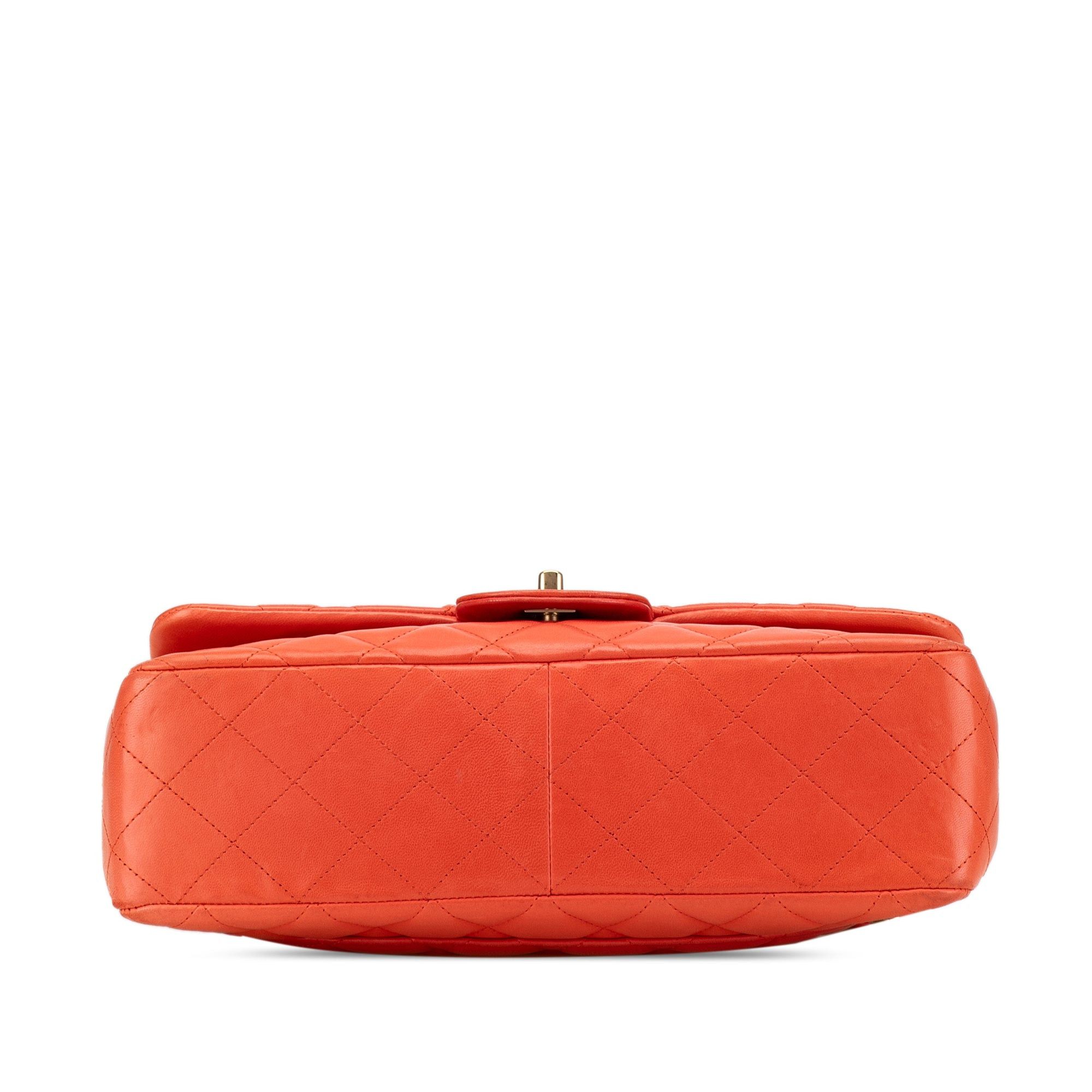 Chanel Chanel Jumbo Classic Lambskin Single Flap Orange Size ONE SIZE - 3 Thumbnail