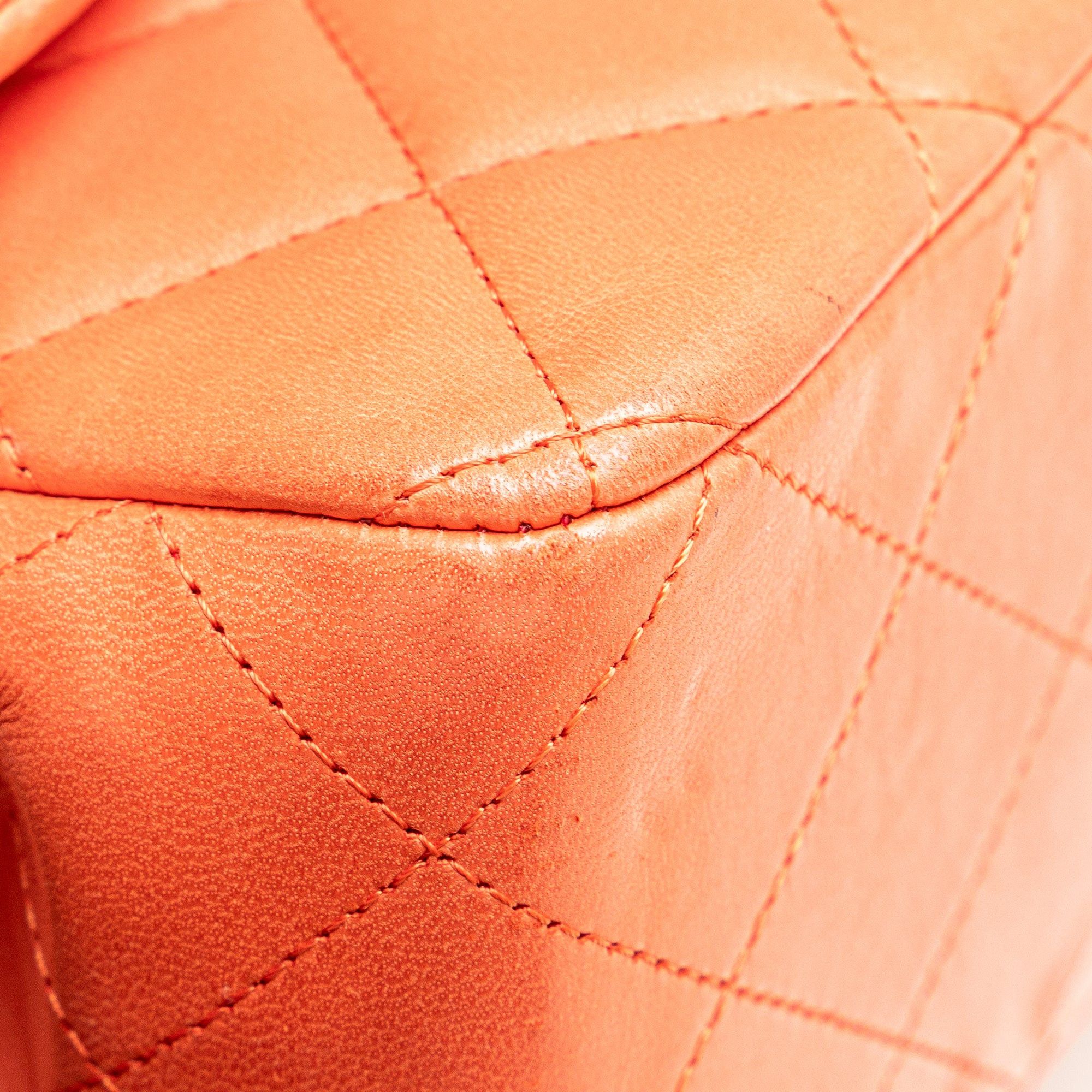 Chanel Chanel Jumbo Classic Lambskin Single Flap Orange Size ONE SIZE - 8 Thumbnail