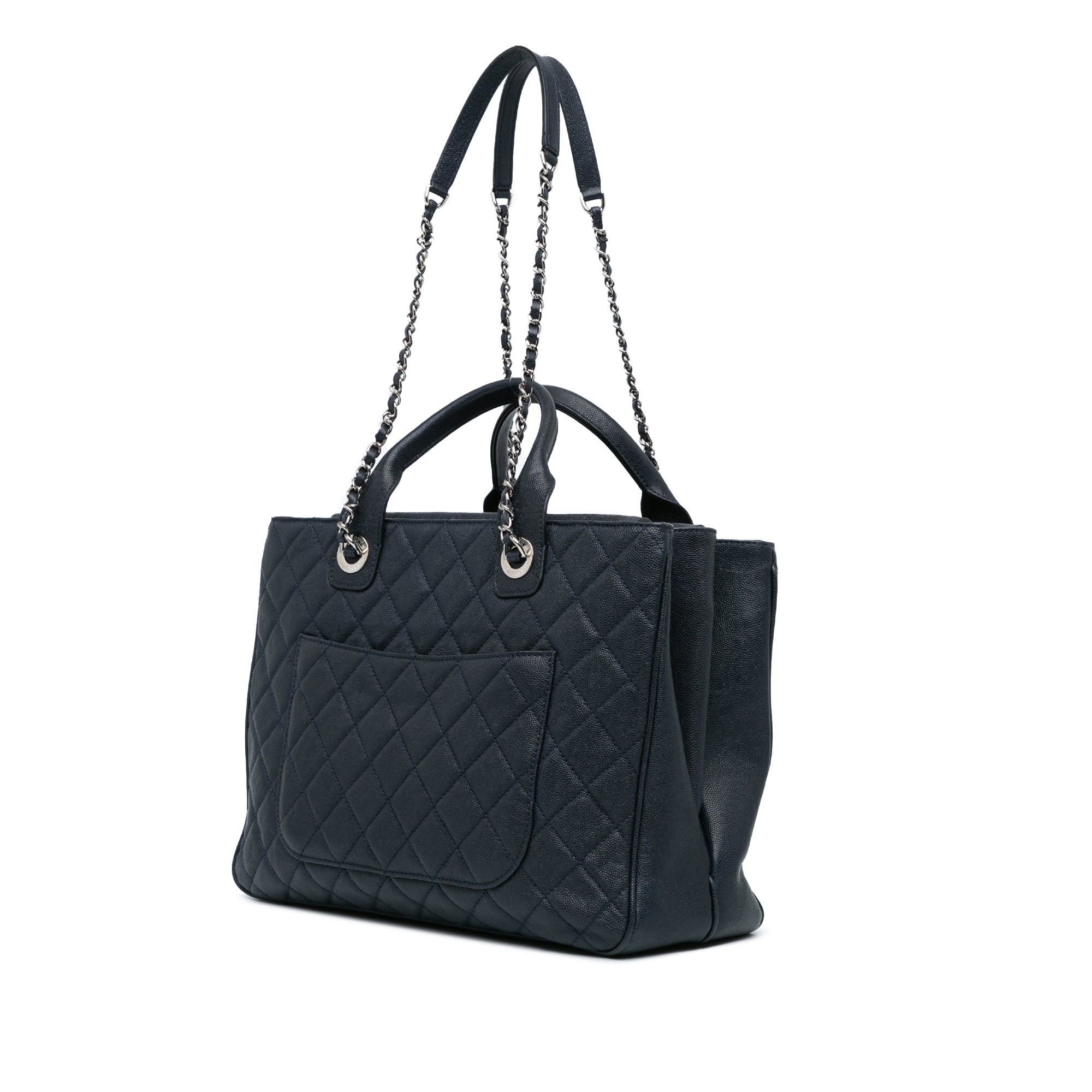 Chanel Chanel Large Quilted Caviar Urban Companion Tote Blue Size ONE SIZE - 2 Thumbnail