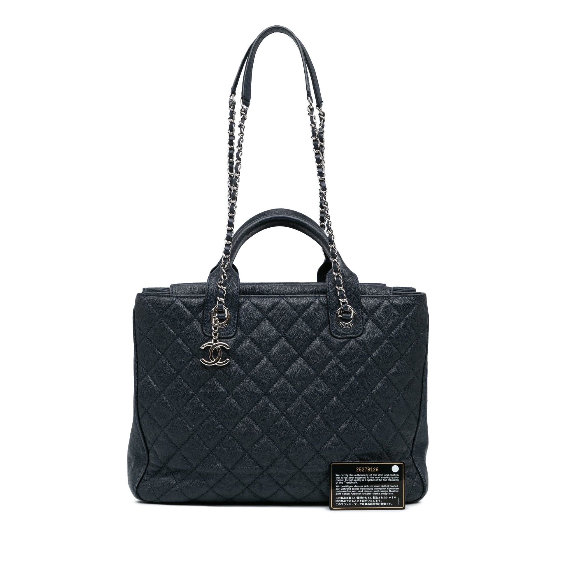 Chanel Chanel Large Quilted Caviar Urban Companion Tote Blue Size ONE SIZE - 10 Thumbnail