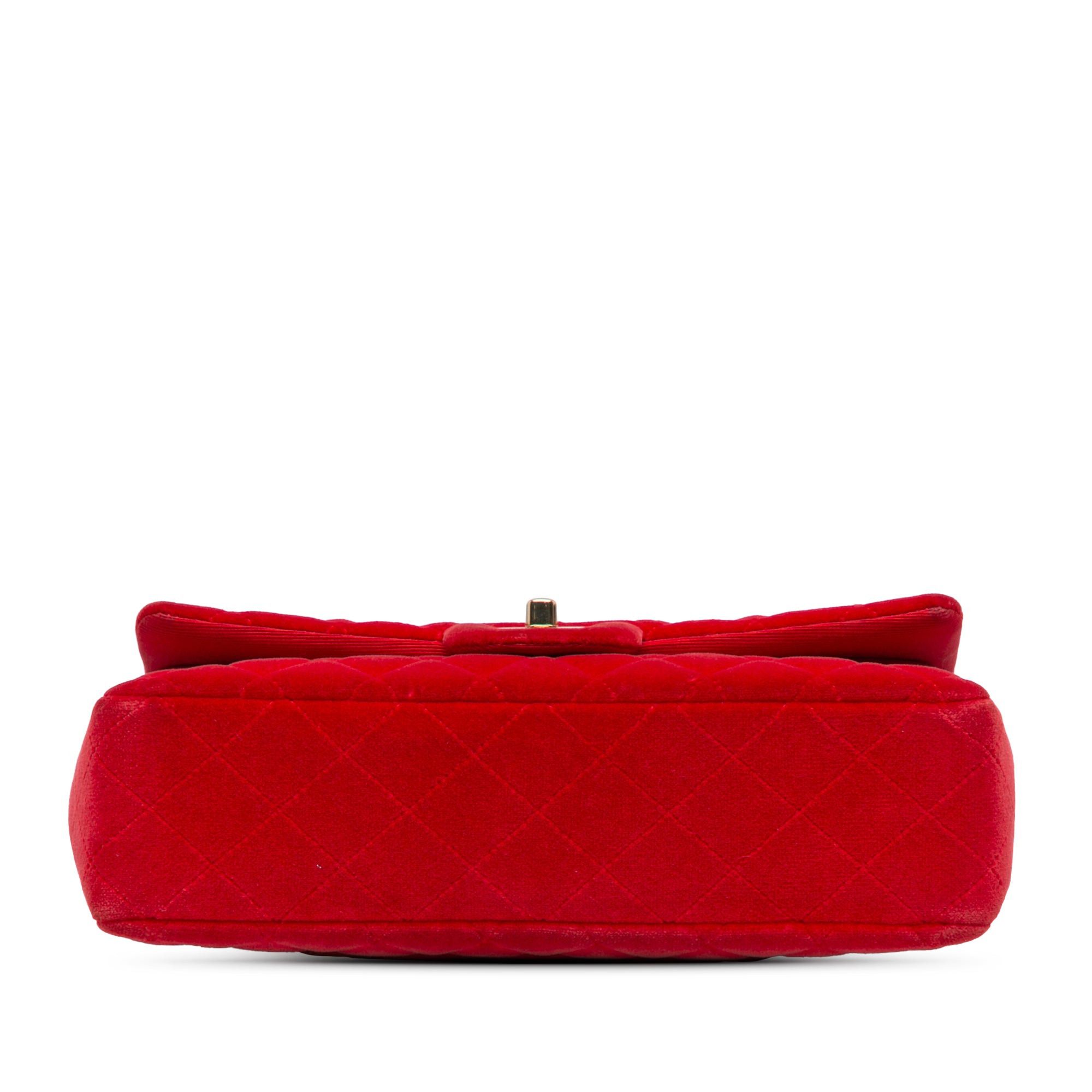 Chanel Chanel Medium Classic Velvet Double Flap Red Size ONE SIZE - 3 Thumbnail