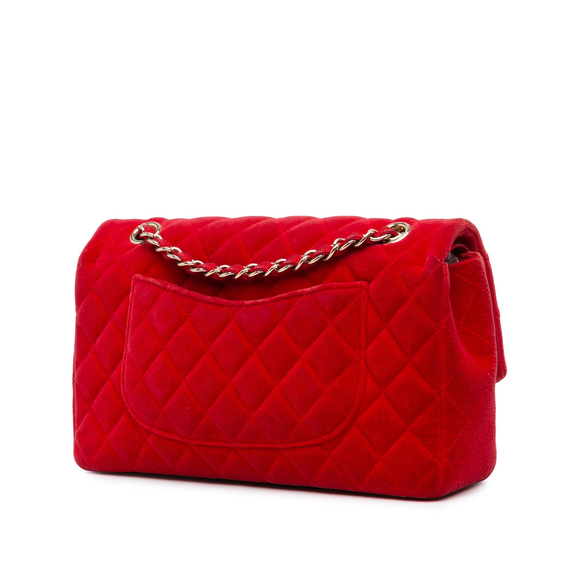 Chanel Chanel Medium Classic Velvet Double Flap Red Size ONE SIZE - 2 Thumbnail