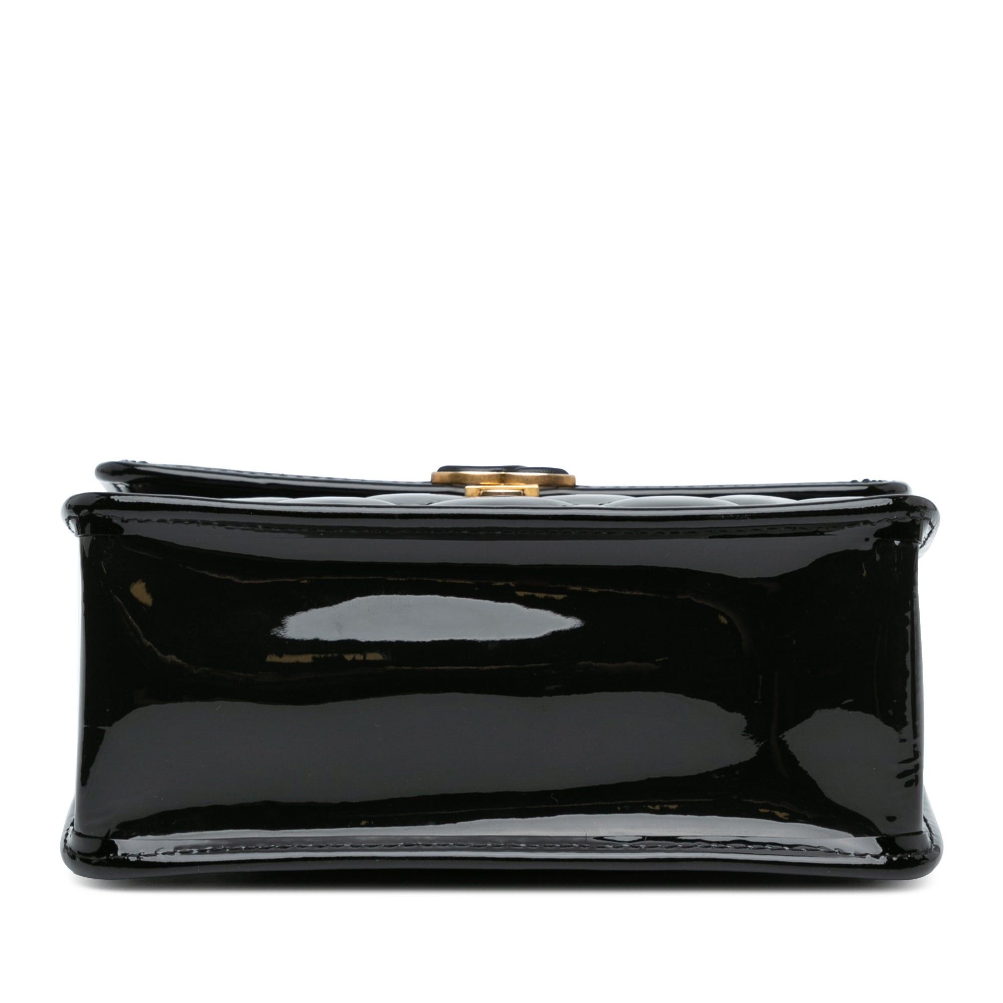 Chanel Chanel Mini Quilted Patent Graphic Catch Flap Black Size ONE SIZE - 3 Thumbnail