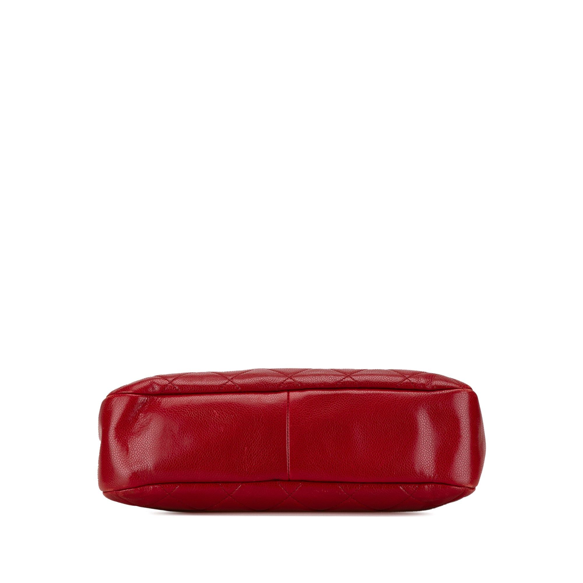 Chanel Chanel Quilted Caviar Soft Shopper Tote Red Size ONE SIZE - 3 Thumbnail