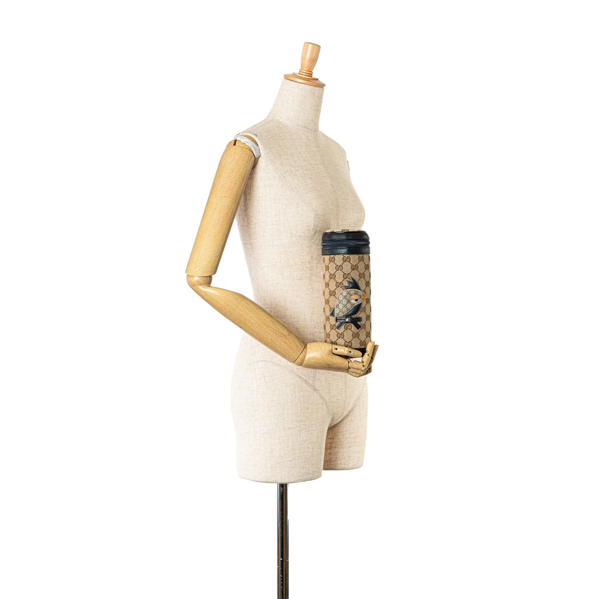 Gucci Gucci GG Canvas Mini Zoo Bird Bottle Holder Brown Size ONE SIZE - 8 Thumbnail