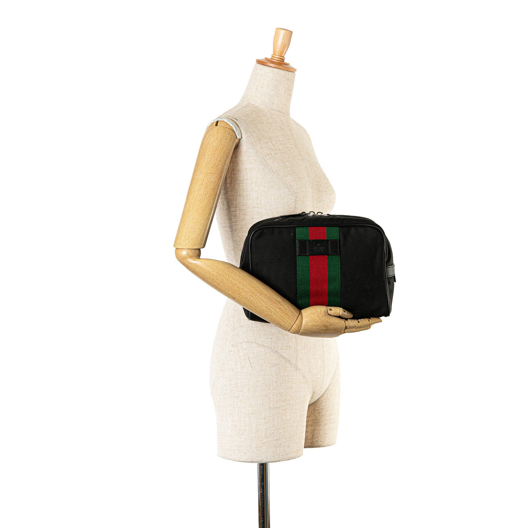 Gucci Gucci Techno Web Canvas Clutch Black Size ONE SIZE - 10 Thumbnail