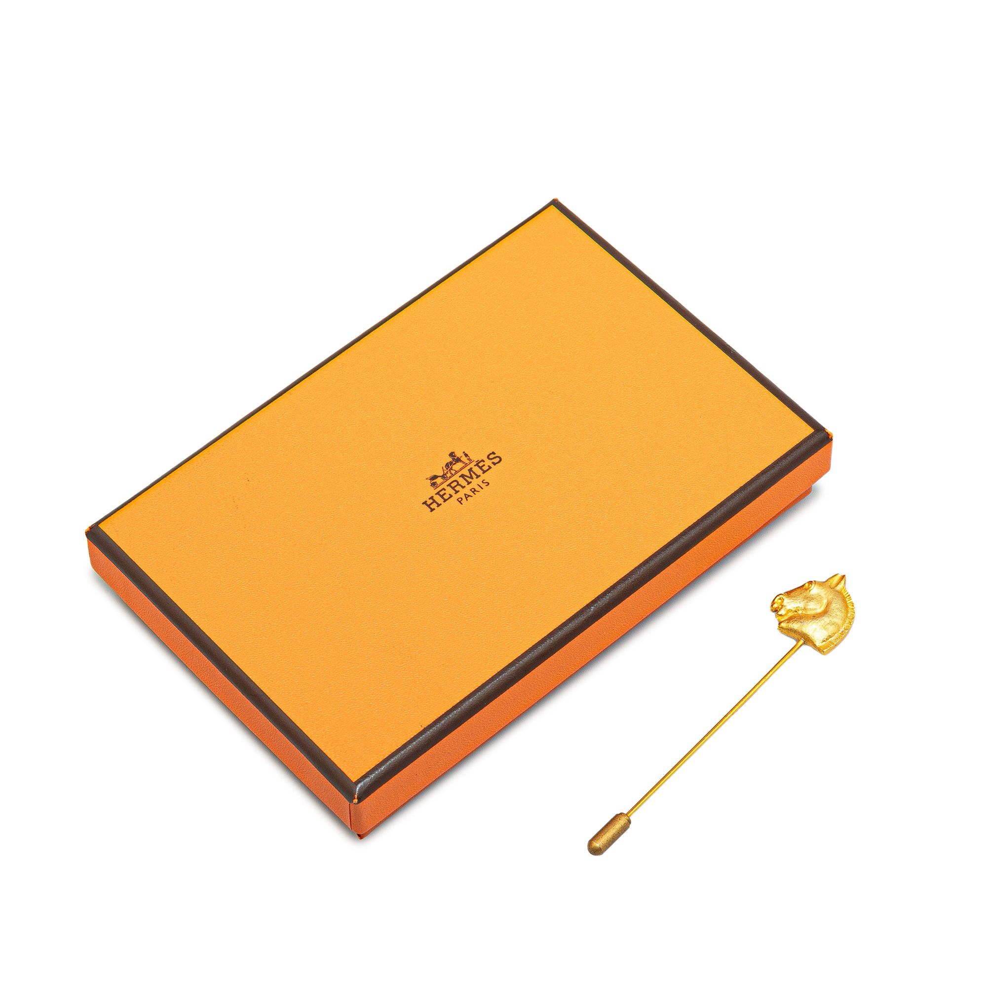 Hermes Hermès Gold Plated Large Cheval Pin Brooch Gold Size ONE SIZE - 5 Thumbnail