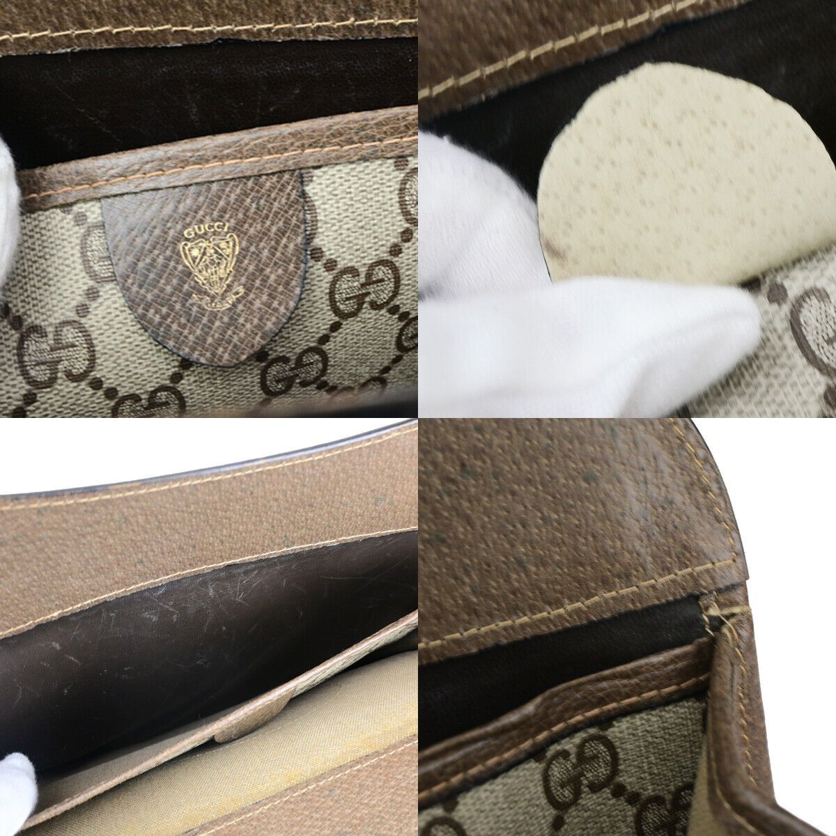 Gucci Old Brown Canvas Handbag (Pre-Owned) Size ONE SIZE - 14 Thumbnail