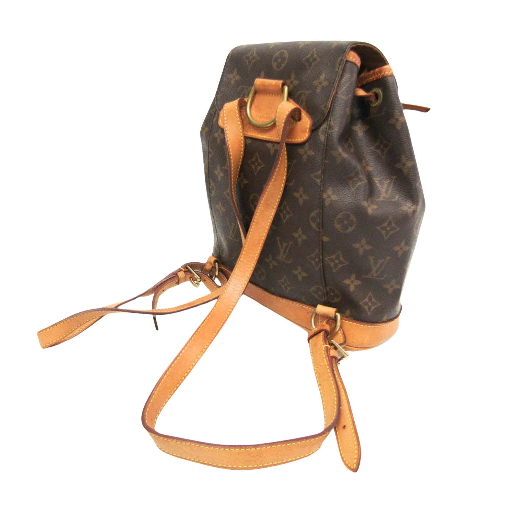 Louis Vuitton Montsouris Mm Brown Canvas Backpack Bag (Pre-Owned) Size ONE SIZE - 2 Thumbnail