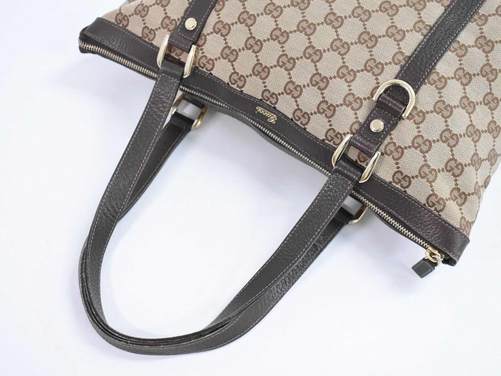 Gucci Abbey Beige Canvas Tote Bag (Pre-Owned) Size ONE SIZE - 4 Thumbnail