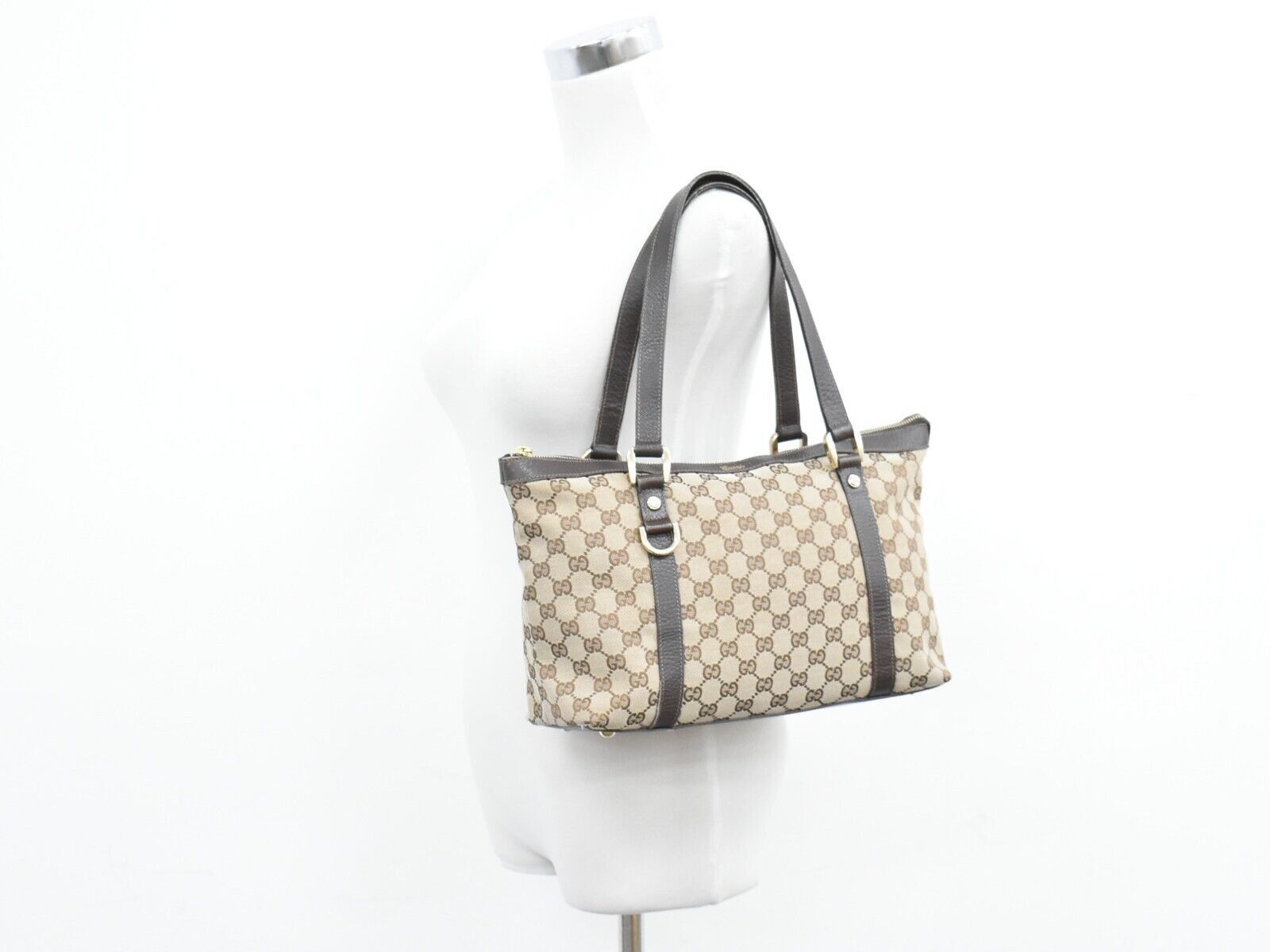 Gucci Abbey Beige Canvas Tote Bag (Pre-Owned) Size ONE SIZE - 11 Thumbnail
