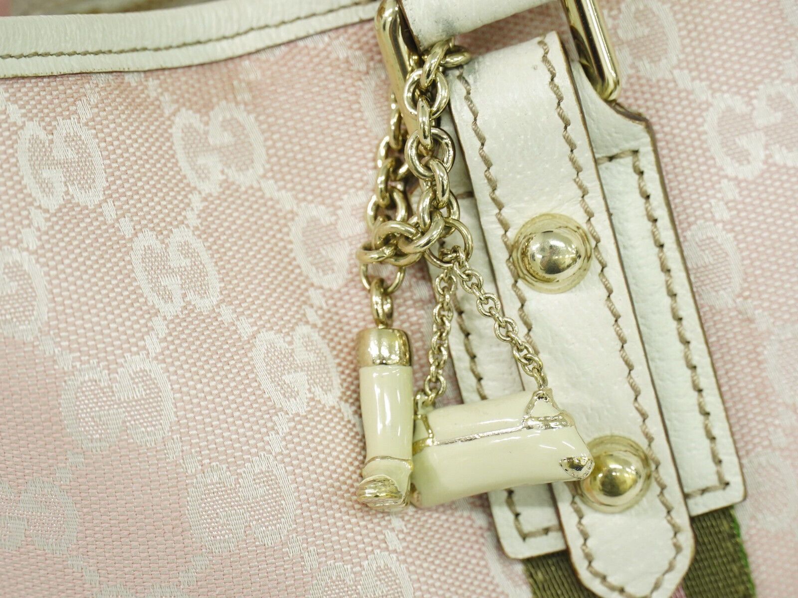 Gucci Sherry Pink Canvas Tote Bag (Pre-Owned) Size ONE SIZE - 4 Thumbnail
