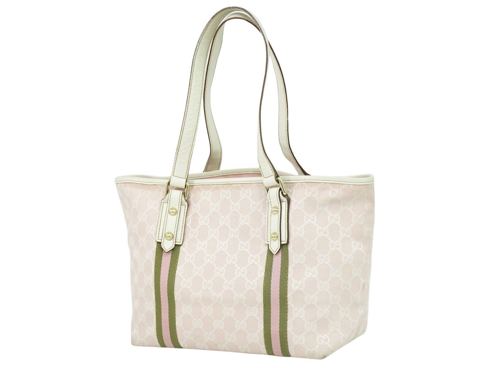 Gucci Sherry Pink Canvas Tote Bag (Pre-Owned) Size ONE SIZE - 2 Thumbnail