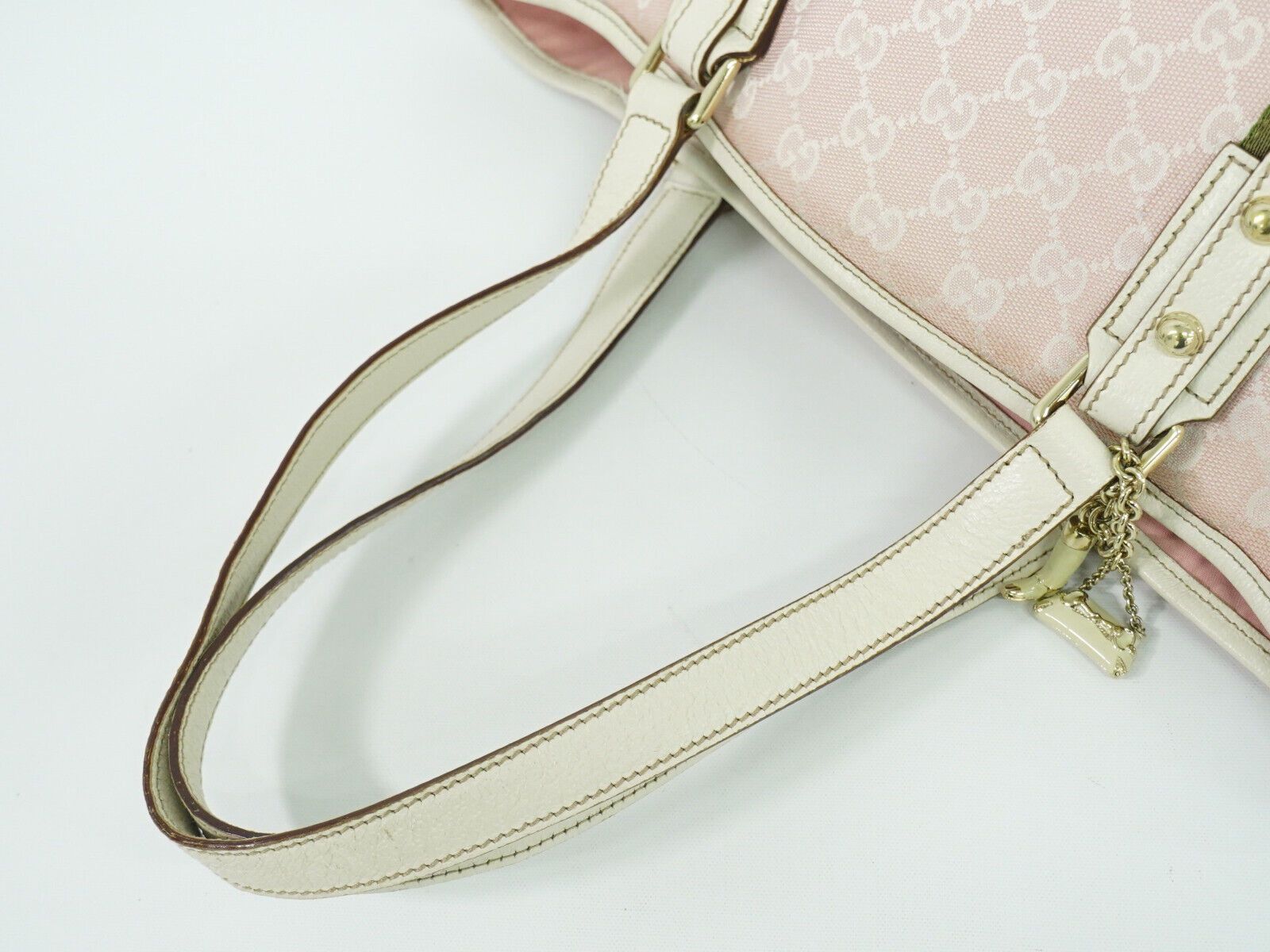 Gucci Sherry Pink Canvas Tote Bag (Pre-Owned) Size ONE SIZE - 8 Thumbnail