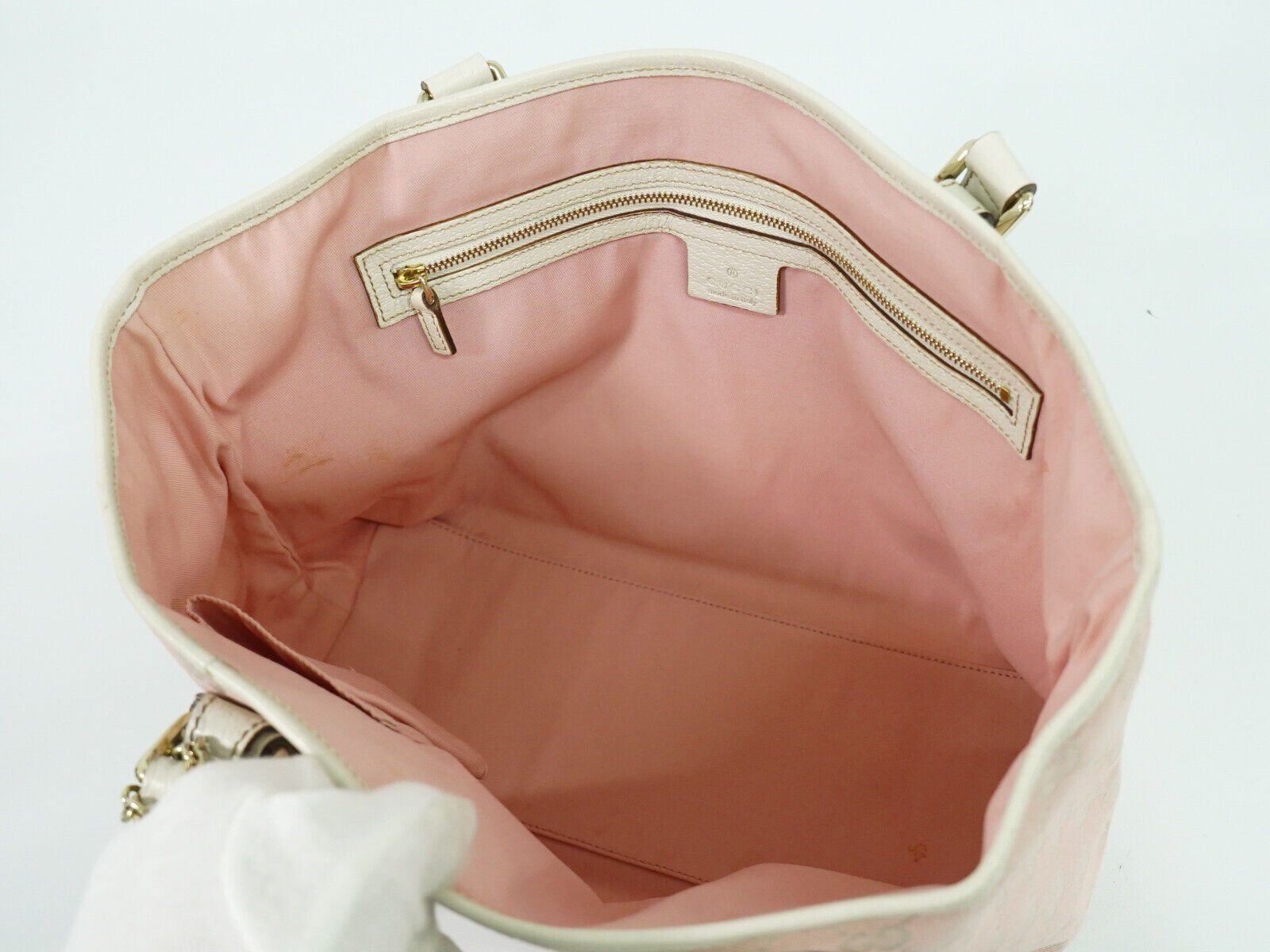 Gucci Sherry Pink Canvas Tote Bag (Pre-Owned) Size ONE SIZE - 17 Thumbnail