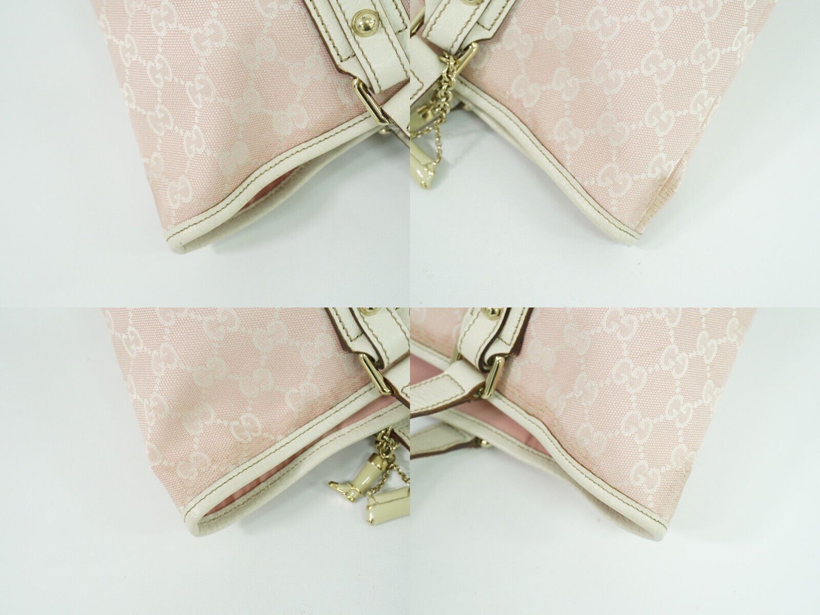 Gucci Sherry Pink Canvas Tote Bag (Pre-Owned) Size ONE SIZE - 12 Thumbnail