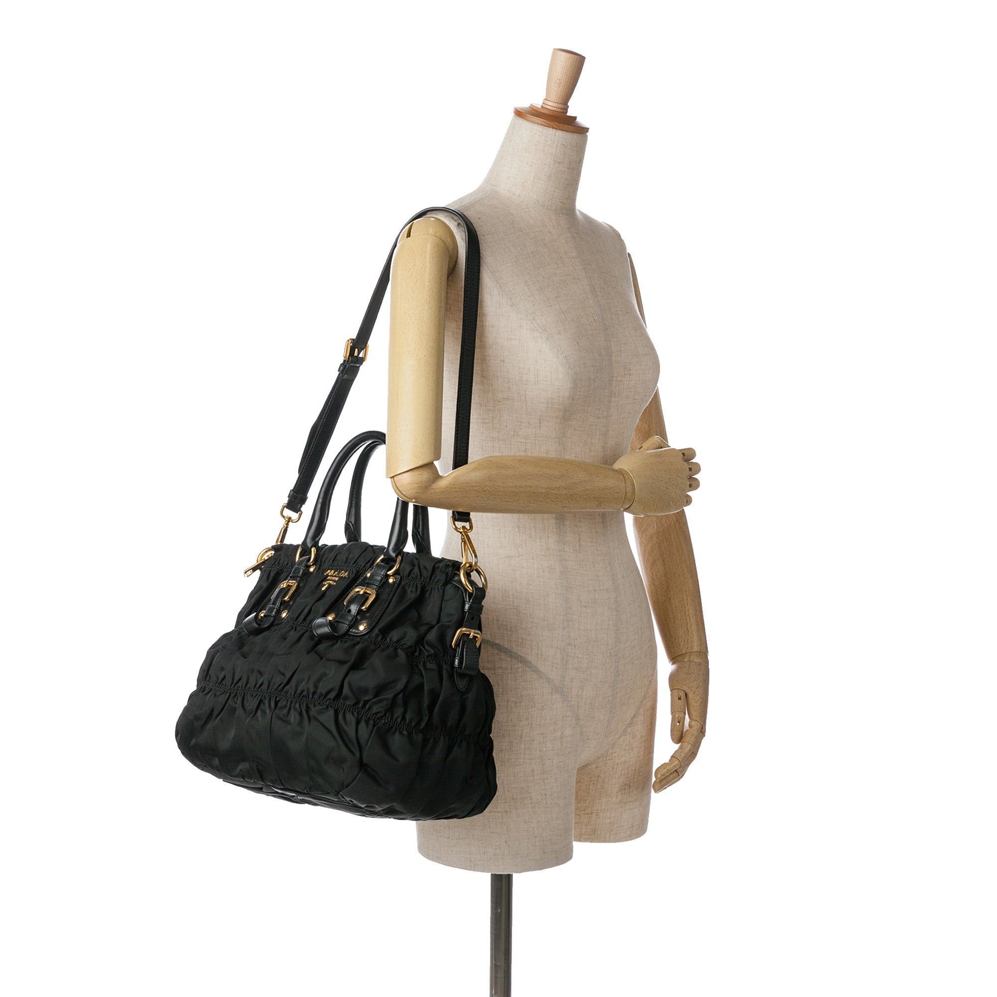 Prada Prada Tessuto Gaufre Satchel Black Size ONE SIZE - 9 Thumbnail