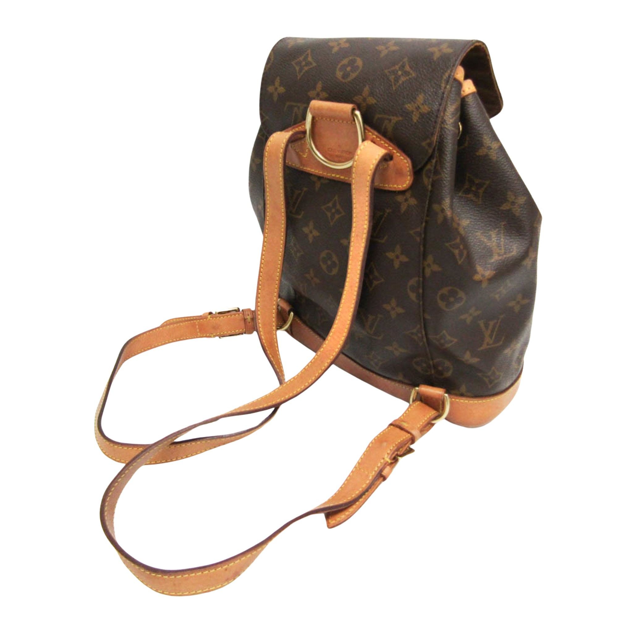 Louis Vuitton Montsouris Mm Brown Canvas Backpack Bag (Pre-Owned) Size ONE SIZE - 2 Thumbnail