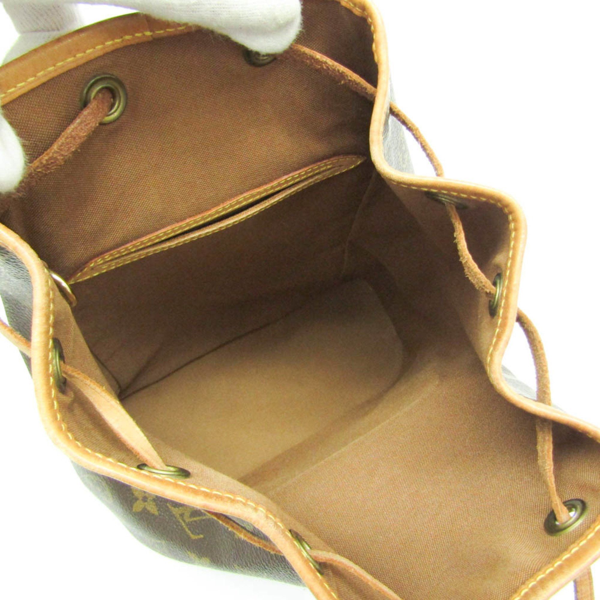 Louis Vuitton Montsouris Mm Brown Canvas Backpack Bag (Pre-Owned) Size ONE SIZE - 4 Thumbnail