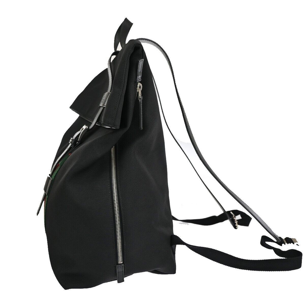 Gucci Sherry Black Canvas Backpack Bag (Pre-Owned) Size ONE SIZE - 16 Thumbnail