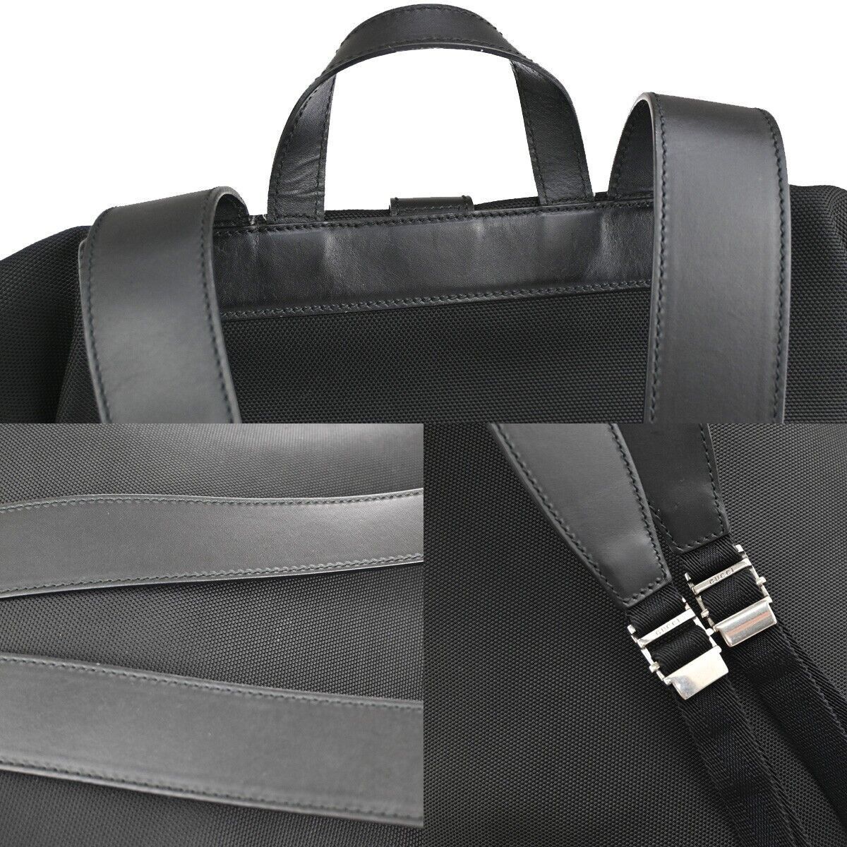 Gucci Sherry Black Canvas Backpack Bag (Pre-Owned) Size ONE SIZE - 5 Thumbnail