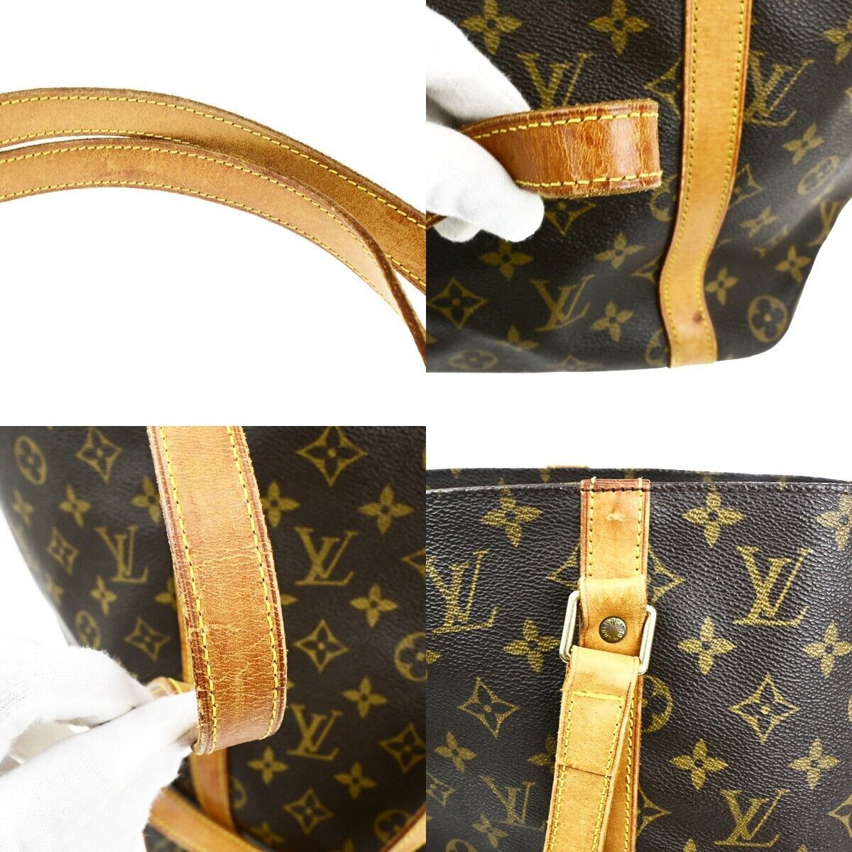 Louis Vuitton Sac Shopping Brown Canvas Tote Bag (Pre-Owned) Size ONE SIZE - 7 Thumbnail