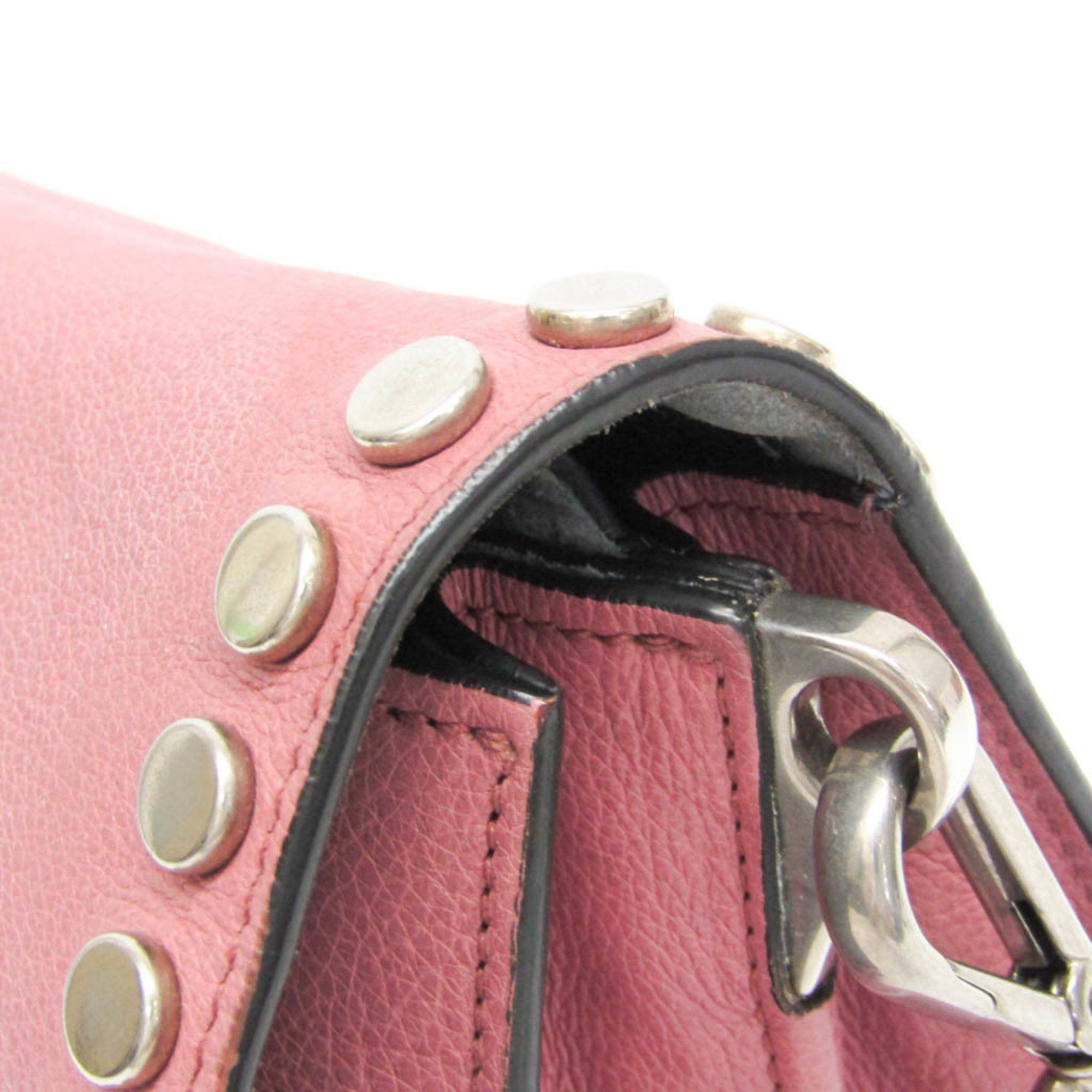 Prada Etiquette Pink Leather Shoulder Bag (Pre-Owned) Size ONE SIZE - 13 Thumbnail