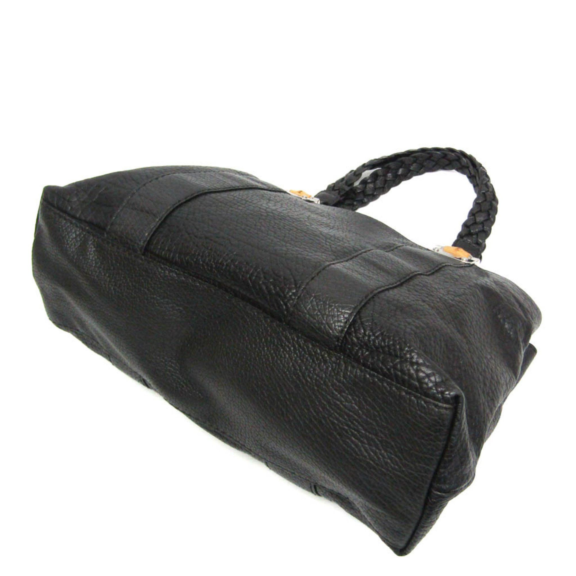 Gucci Bamboo Black Leather Tote Bag (Pre-Owned) Size ONE SIZE - 2 Thumbnail