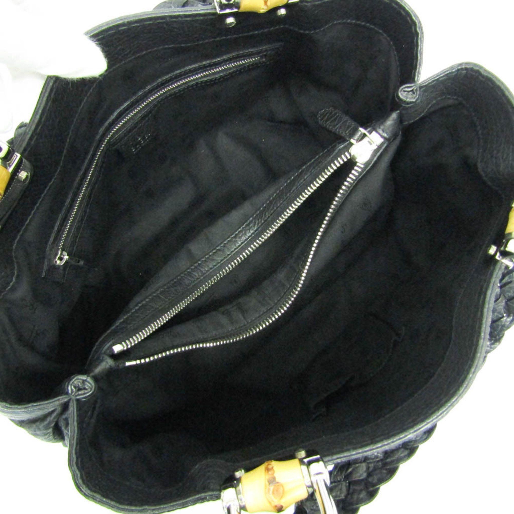 Gucci Bamboo Black Leather Tote Bag (Pre-Owned) Size ONE SIZE - 5 Thumbnail