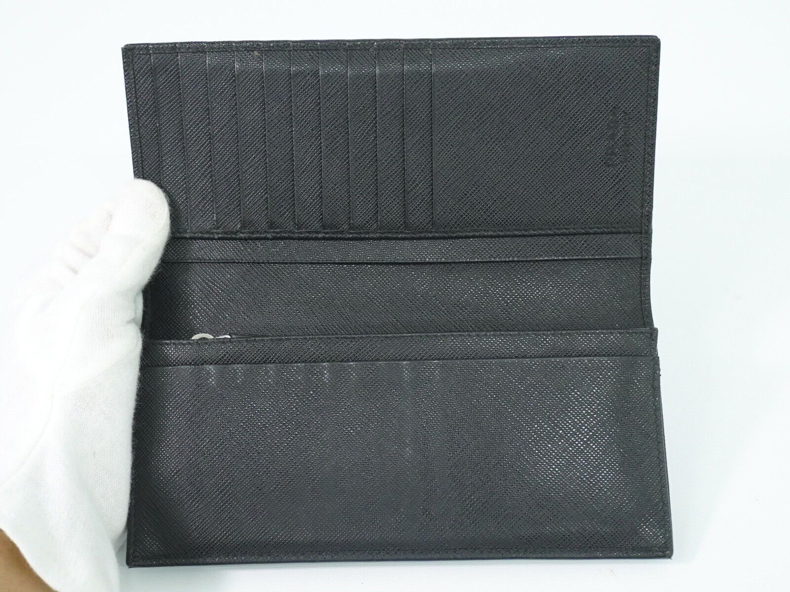 Prada Saffiano Black Leather Wallet (Pre-Owned) Size ONE SIZE - 8 Thumbnail