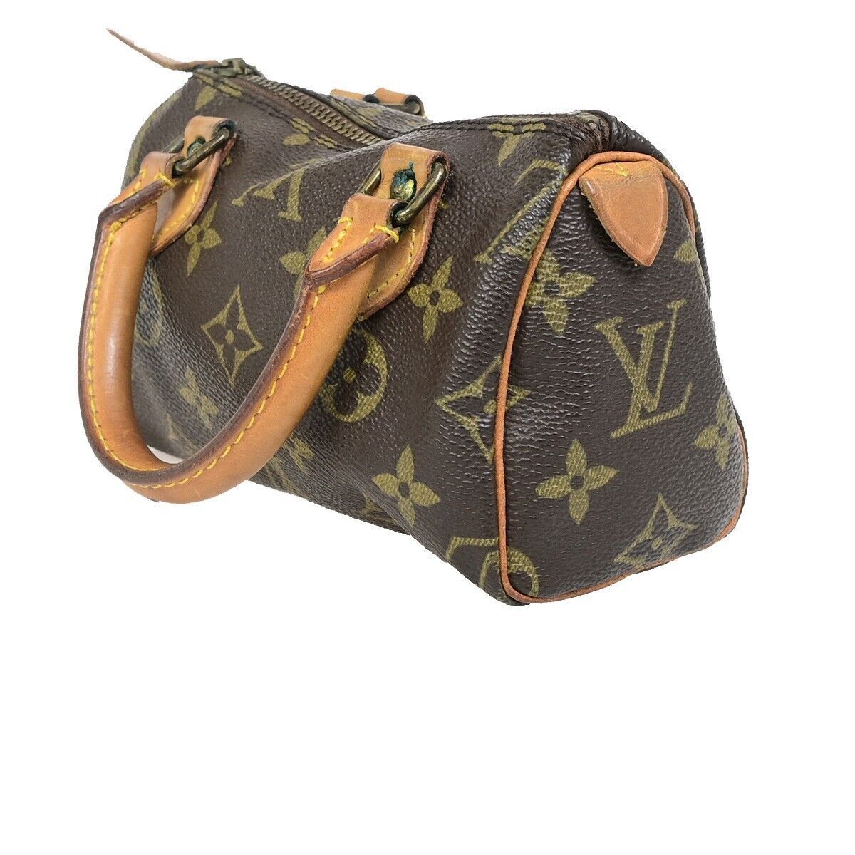 Louis Vuitton Mini Speedy Brown Canvas Handbag (Pre-Owned) Size ONE SIZE - 4 Thumbnail