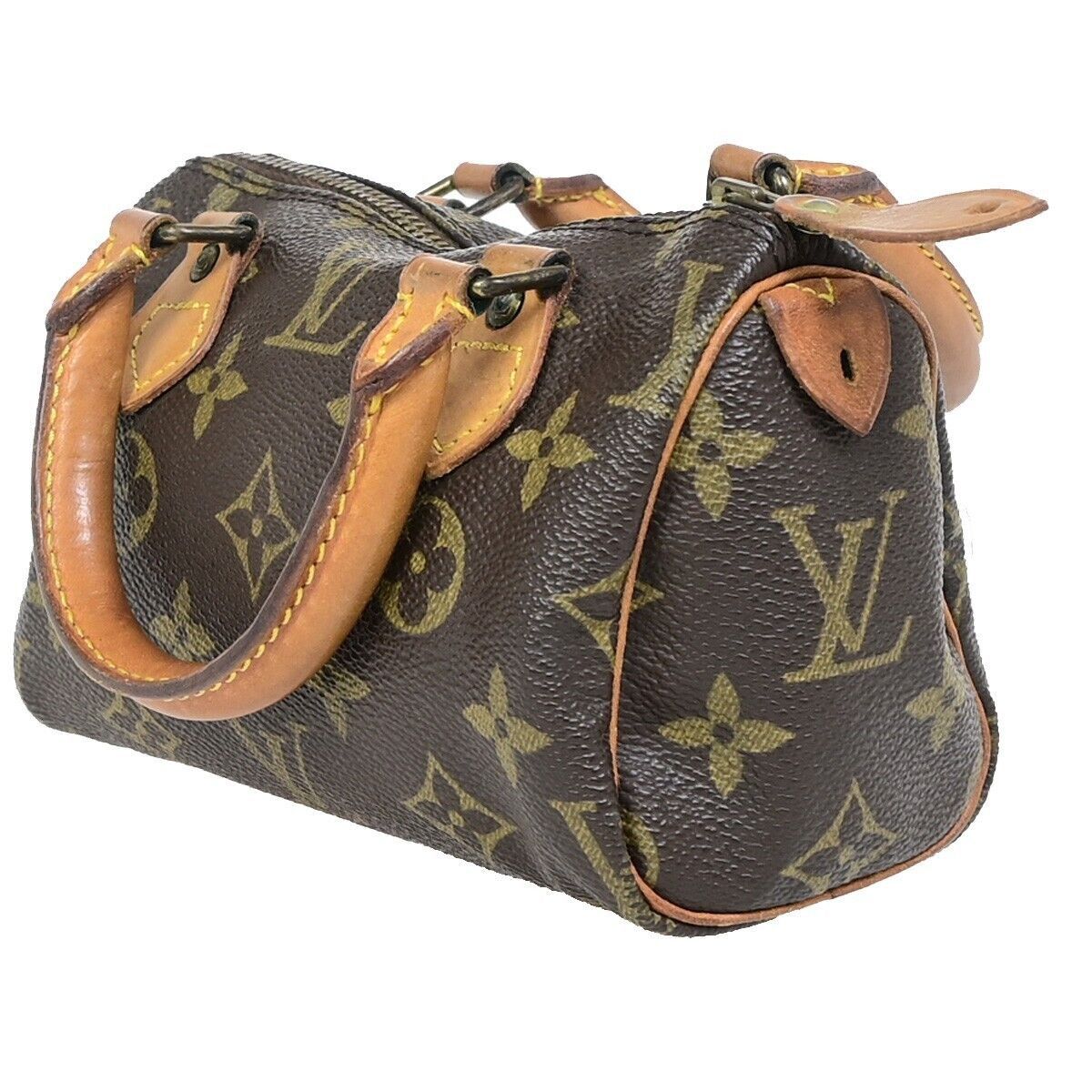 Louis Vuitton Mini Speedy Brown Canvas Handbag (Pre-Owned) Size ONE SIZE - 3 Thumbnail