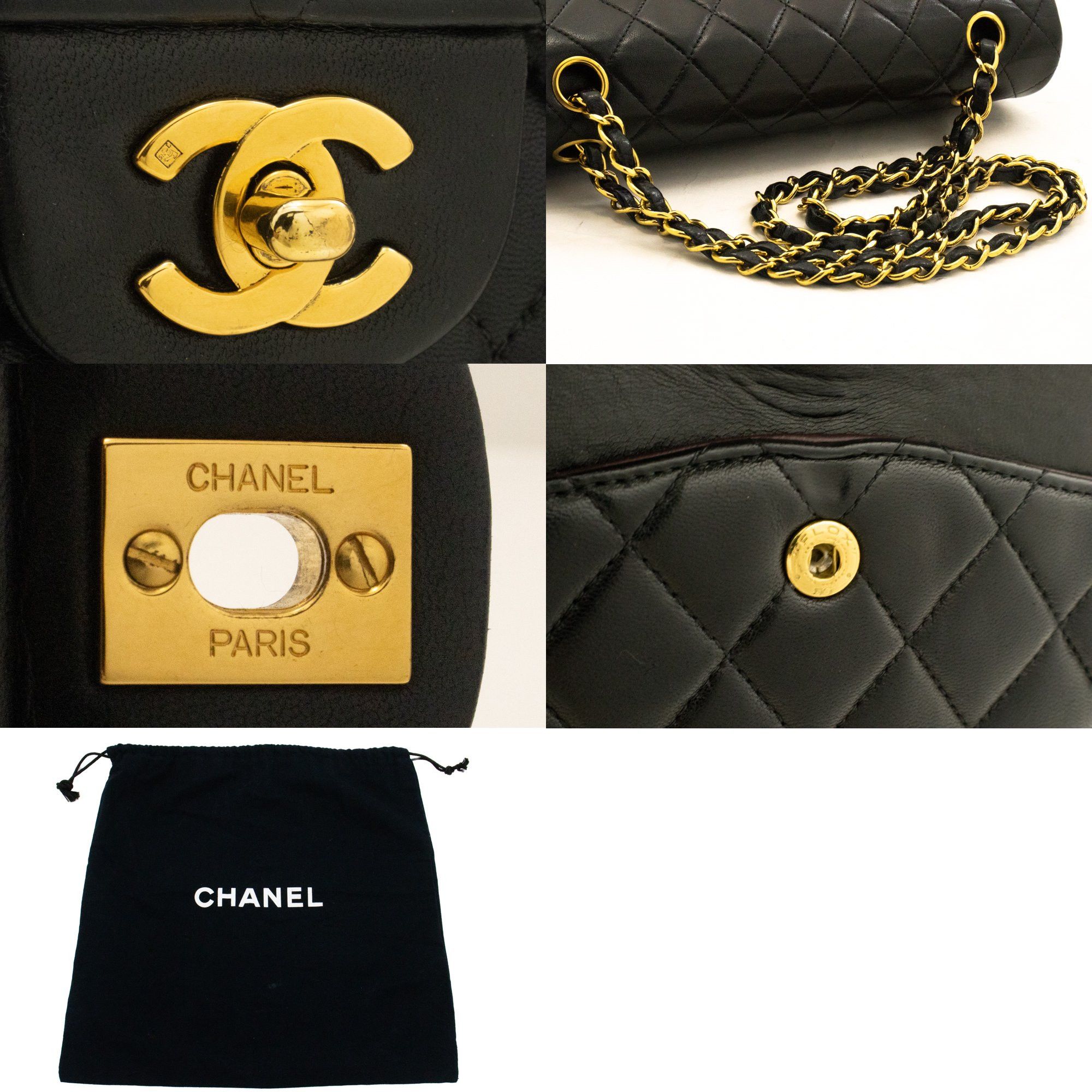 Chanel Double Flap Black Leather Shoulder Bag (Pre-Owned) Size ONE SIZE - 12 Thumbnail