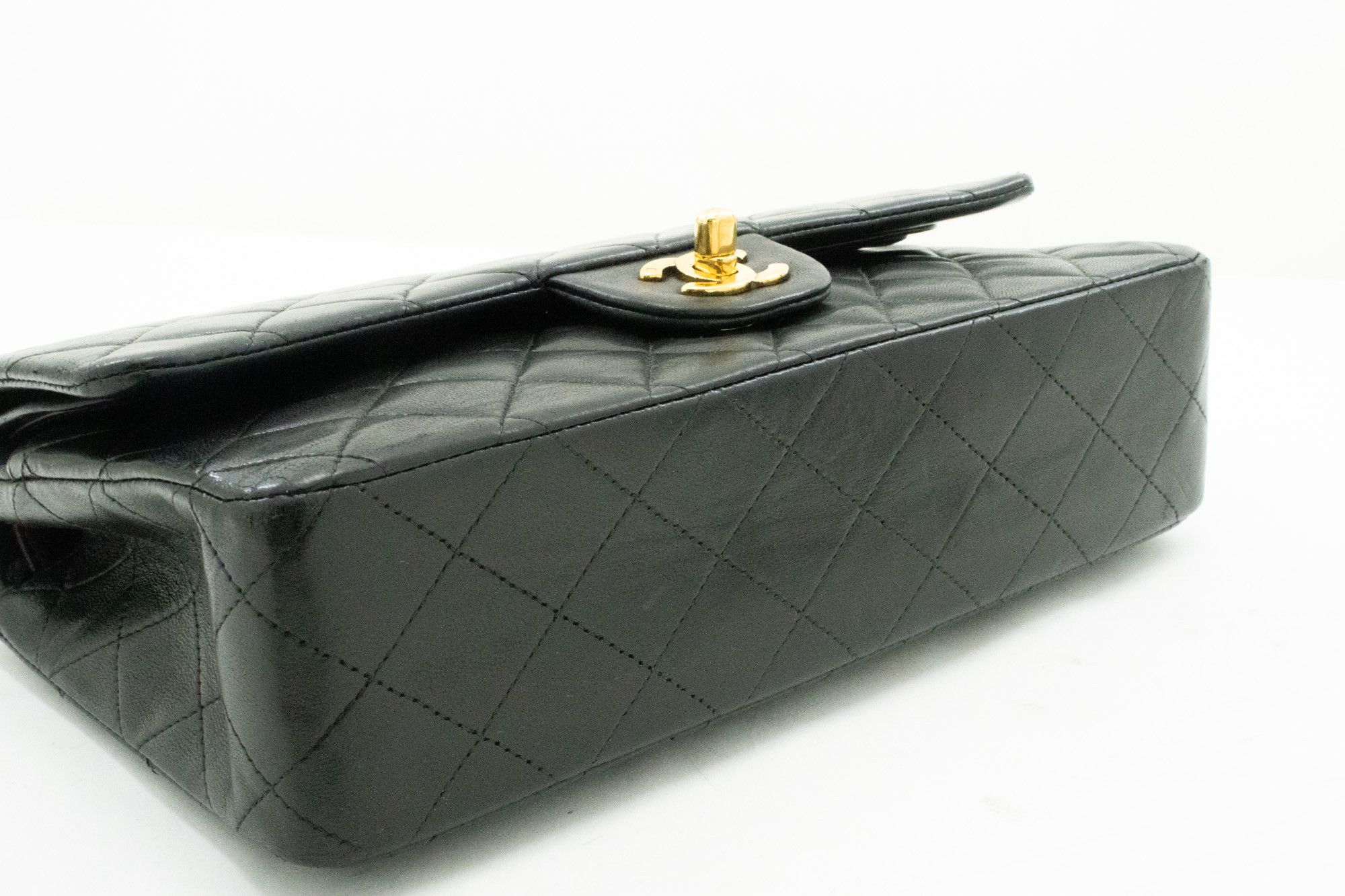 Chanel Double Flap Black Leather Shoulder Bag (Pre-Owned) Size ONE SIZE - 3 Thumbnail