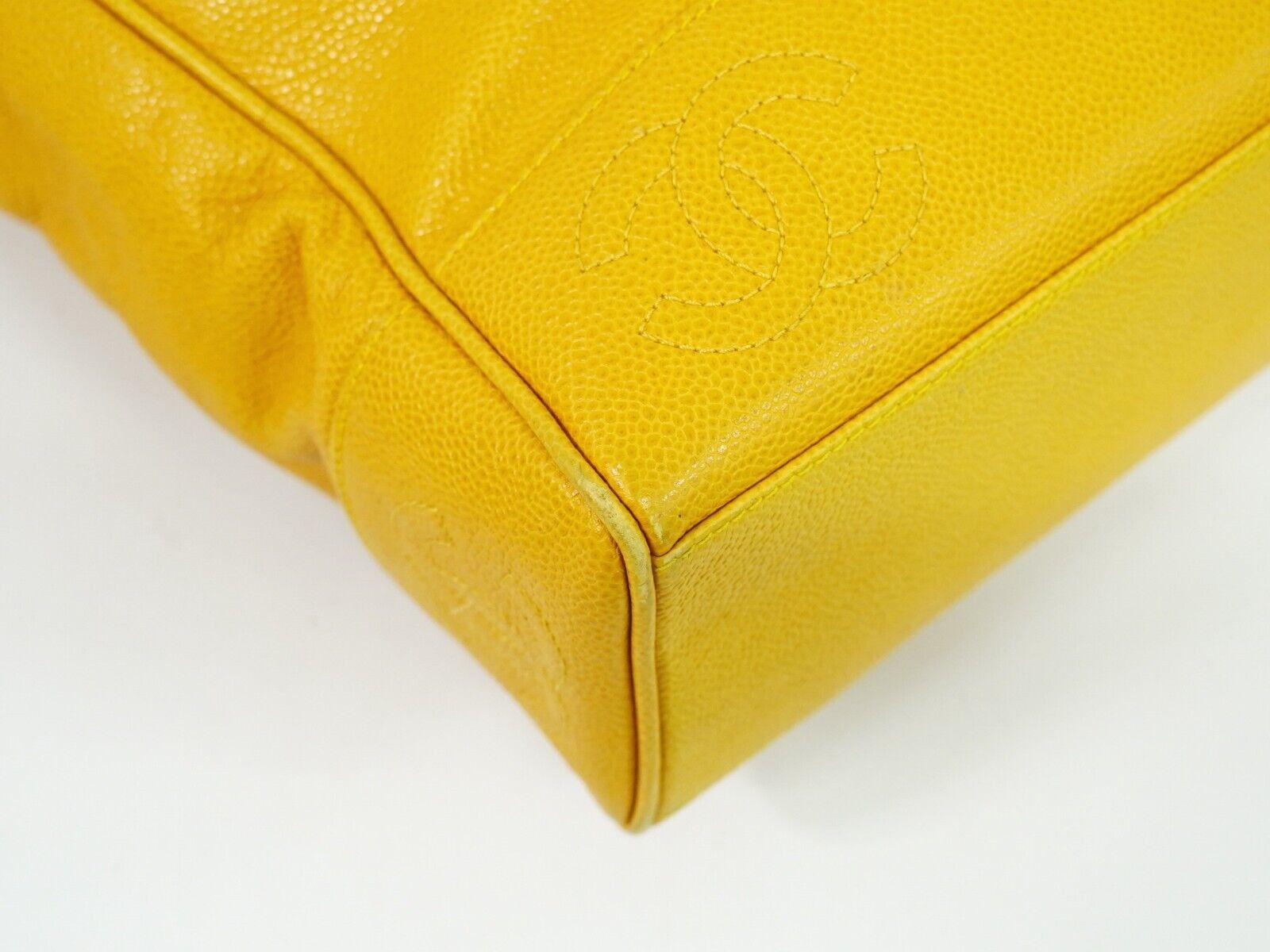 Chanel Triple Coco Yellow Leather Tote Bag (Pre-Owned) Size ONE SIZE - 4 Thumbnail