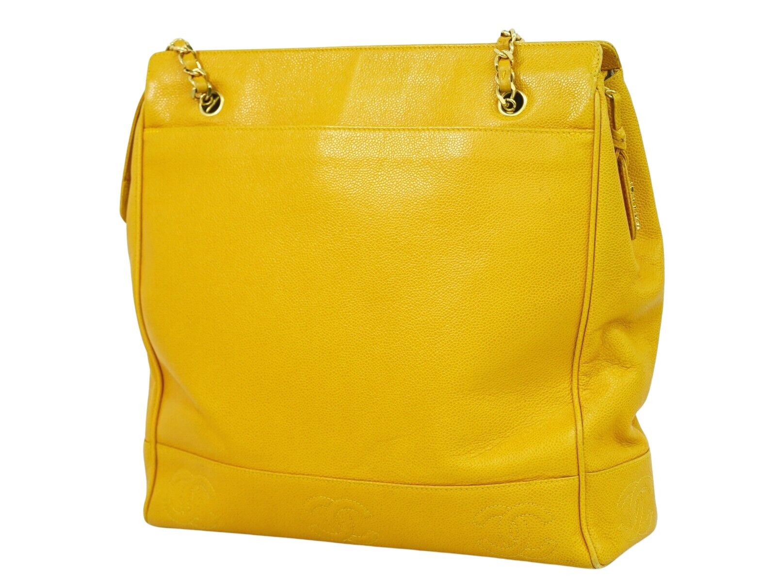 Chanel Triple Coco Yellow Leather Tote Bag (Pre-Owned) Size ONE SIZE - 2 Thumbnail