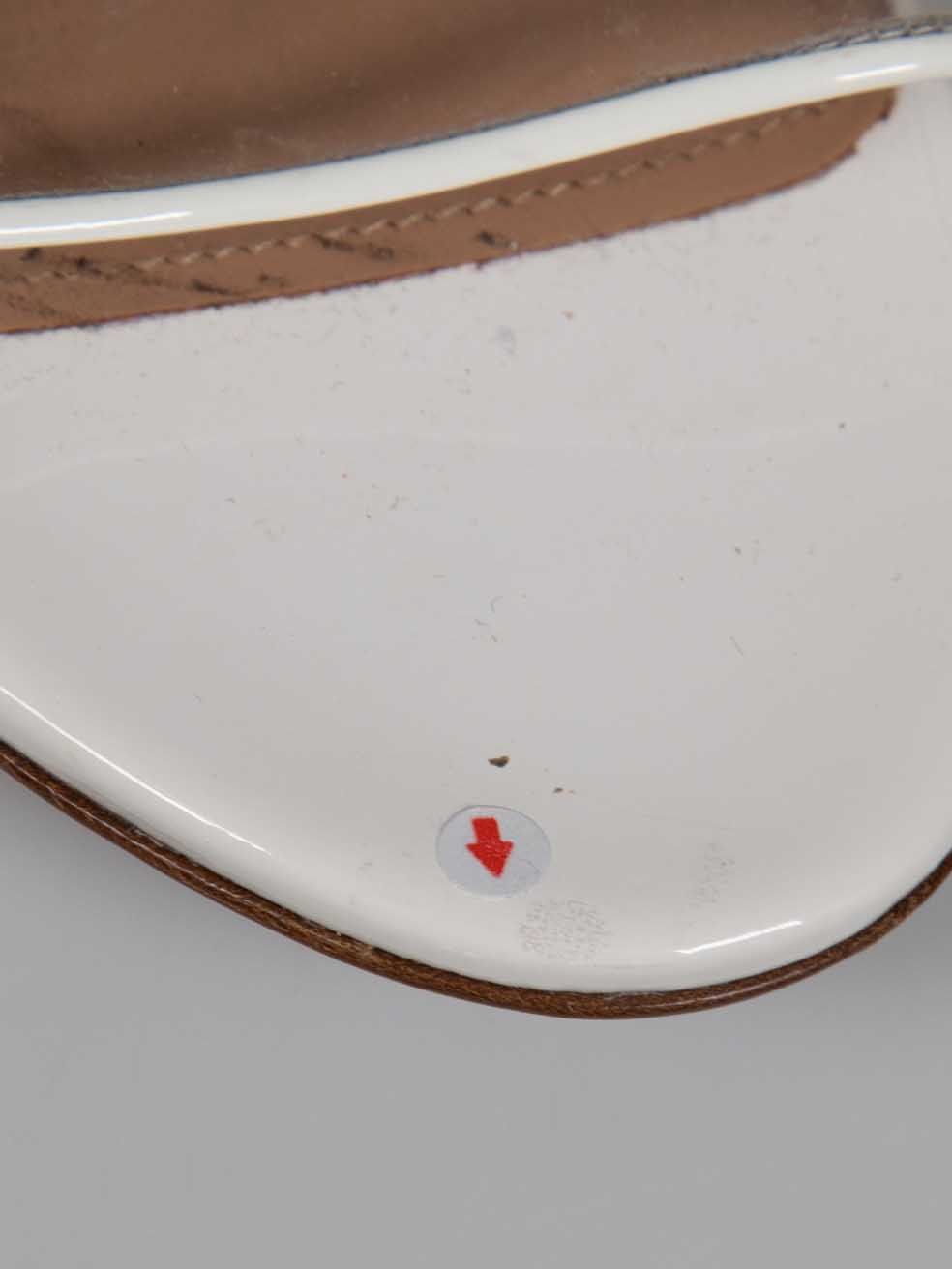 Aquazzura White Patent Open Toe Sandals Size US 7 / IT 37 - 8 Thumbnail
