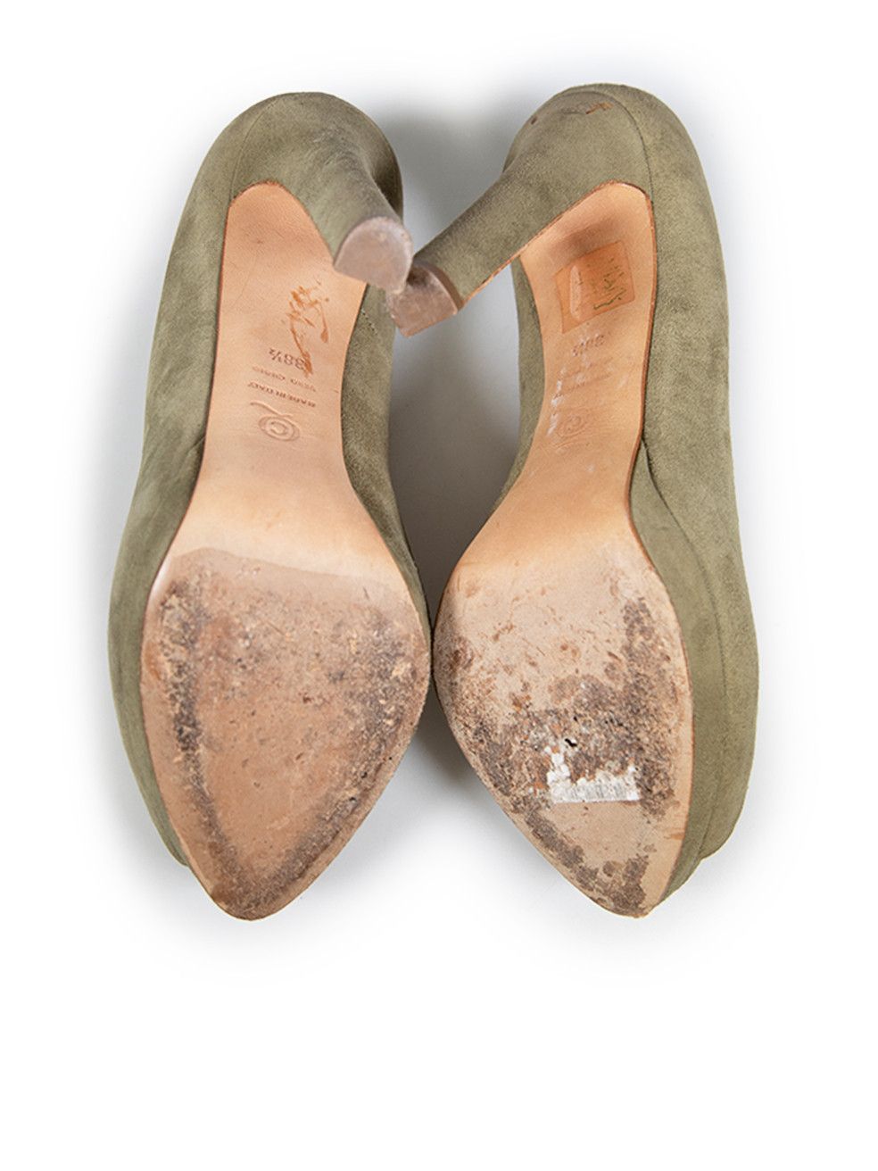 Alexander McQueen Olive Suede Embellished Skull Heels Size US 8.5 / IT 38.5 - 4 Thumbnail