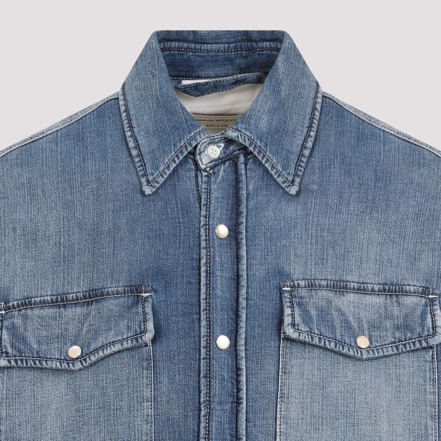 Alexander McQueen Alexander McQueen Quilted Denim Shirt Size US M / EU 48-50 / 2 - 4 Thumbnail