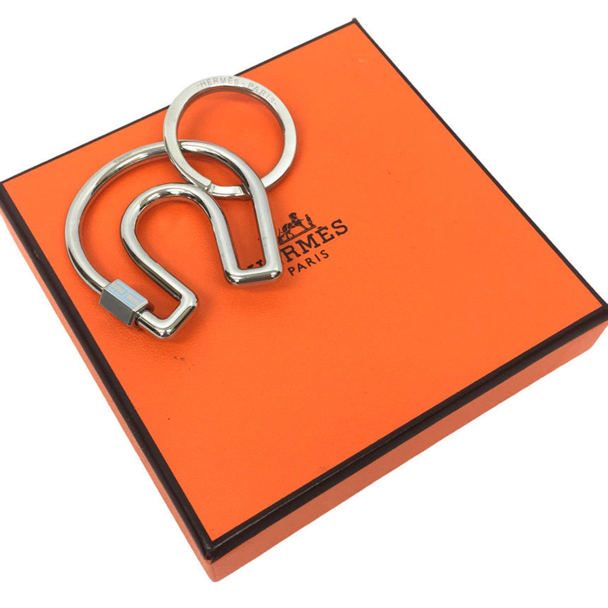 Hermes Hermes Keychain Key Ring Fer Cheval Silver Metal Stainless Steel Horseshoe 2022 Size ONE SIZE - 2 Thumbnail