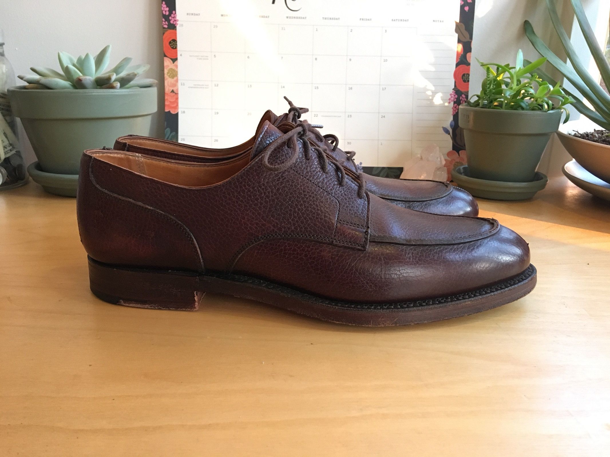 Peal & Co Brooks Brothers shoes Brown Grain Leather Split Toe Derby  Mens 10.5 Peal & Co Brooks Brothers Oxford Shoes Mens 8.5 Brown  main image 2