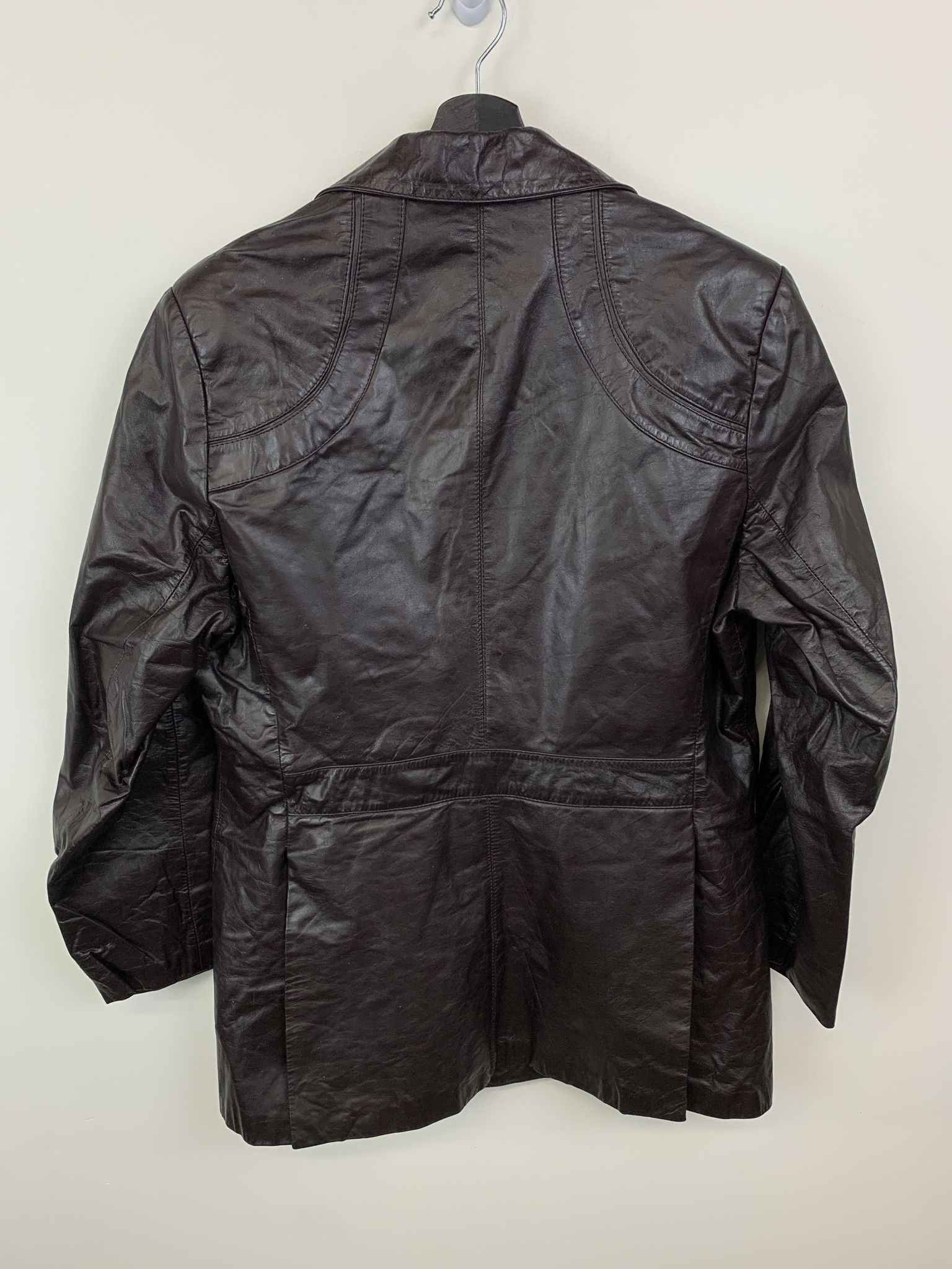 Other Vintage Jacket 1990s Berman's Brown/Purple Leather Long Coat Size S Size US S / EU 44-46 / 1 - 3 Thumbnail