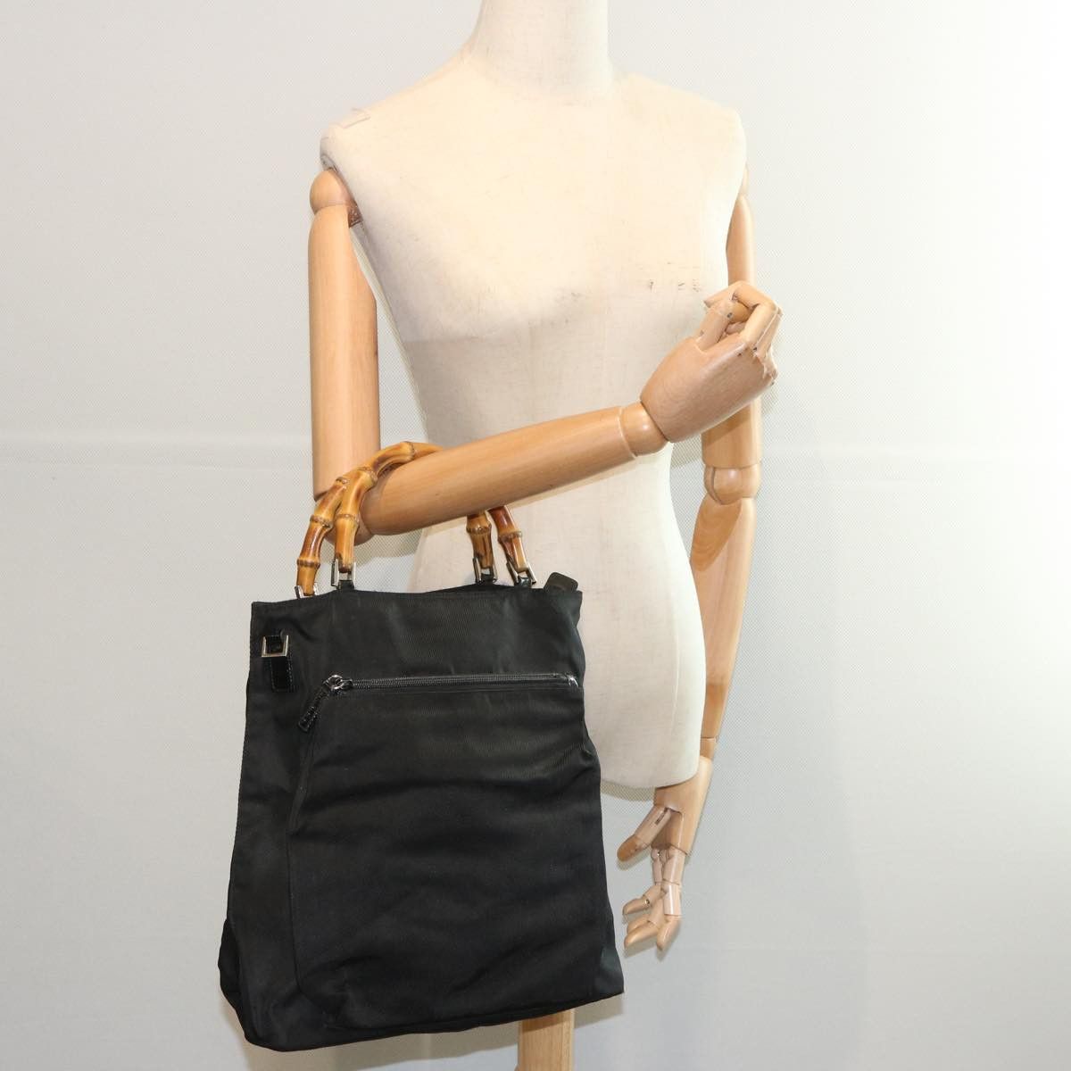 Gucci Bamboo Black Synthetic Handbag (Pre-Owned) Size ONE SIZE - 7 Thumbnail