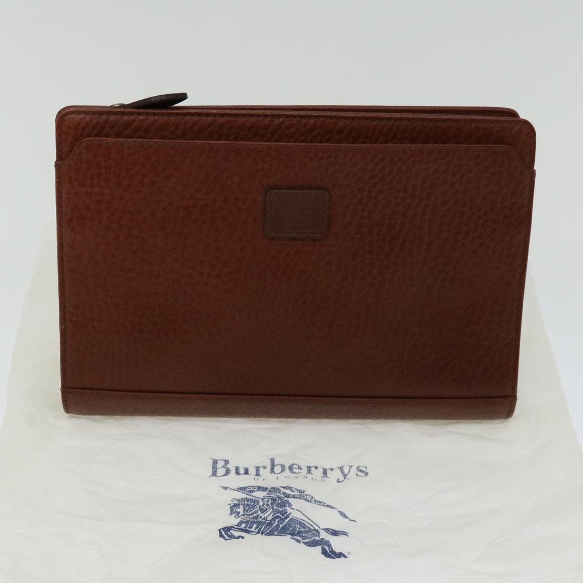 Burberry Brown Leather Clutch Bag (Pre-Owned) Size ONE SIZE - 8 Thumbnail