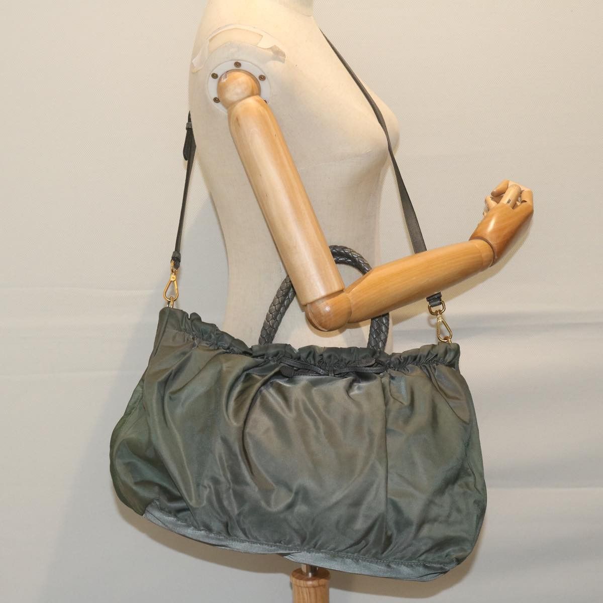 Prada Tessuto Khaki Synthetic Handbag (Pre-Owned) Size ONE SIZE - 8 Thumbnail