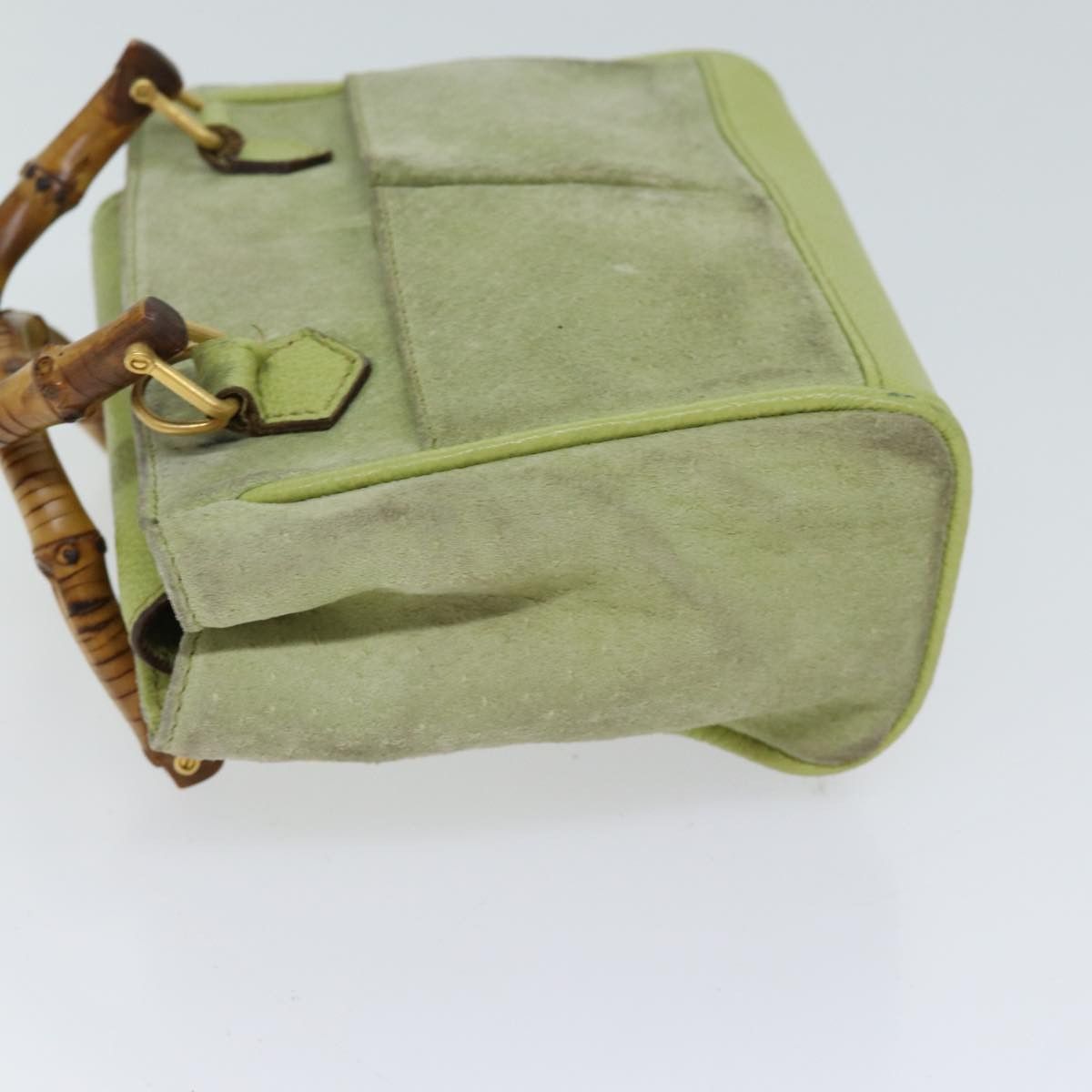 Gucci Bamboo Green Suede Handbag (Pre-Owned) Size ONE SIZE - 11 Thumbnail