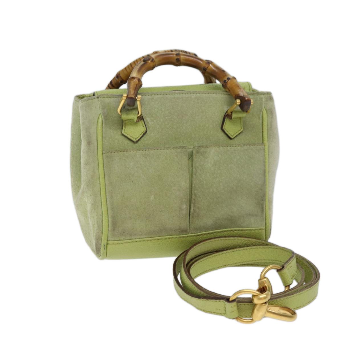 Gucci Bamboo Green Suede Handbag (Pre-Owned) Size ONE SIZE - 9 Thumbnail
