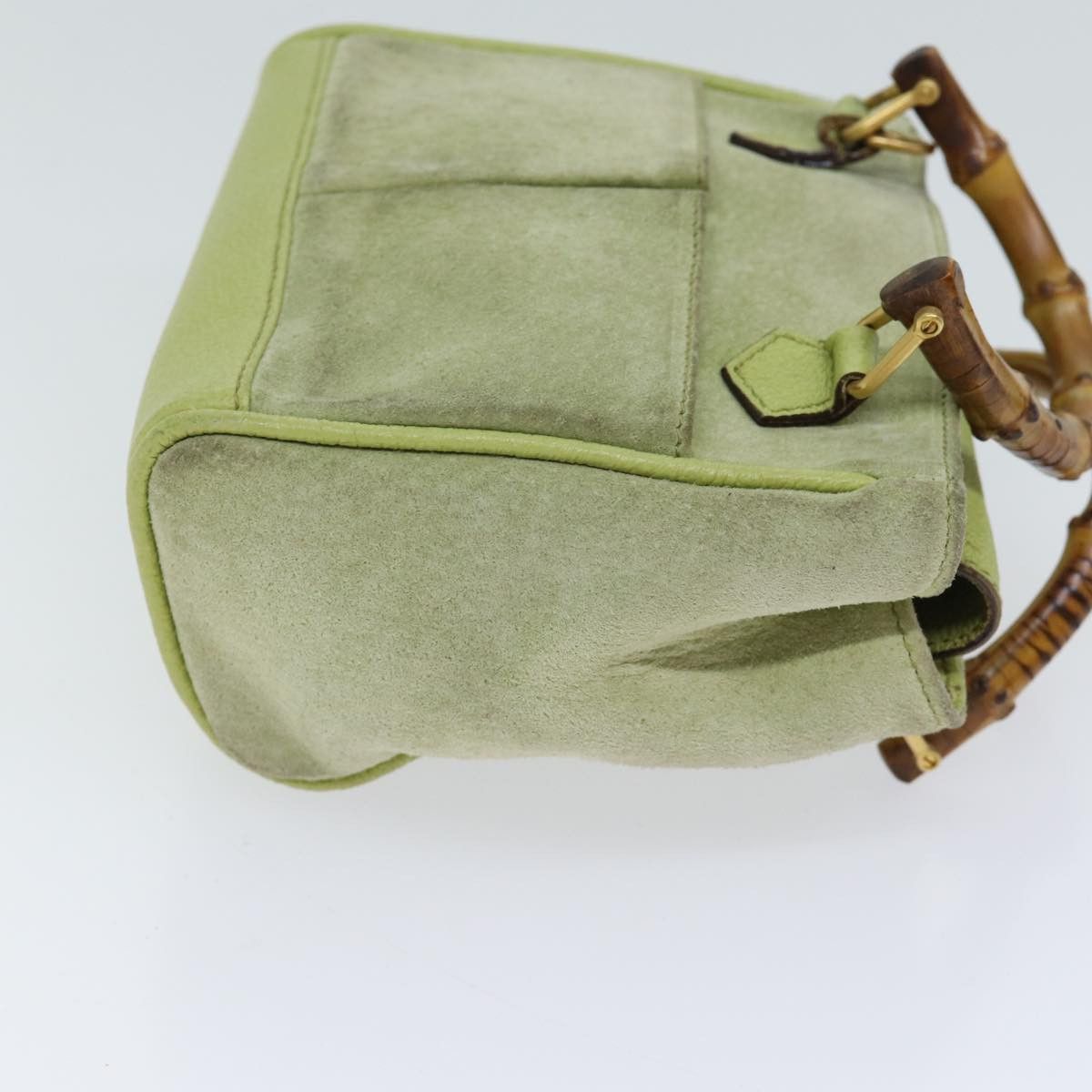 Gucci Bamboo Green Suede Handbag (Pre-Owned) Size ONE SIZE - 10 Thumbnail